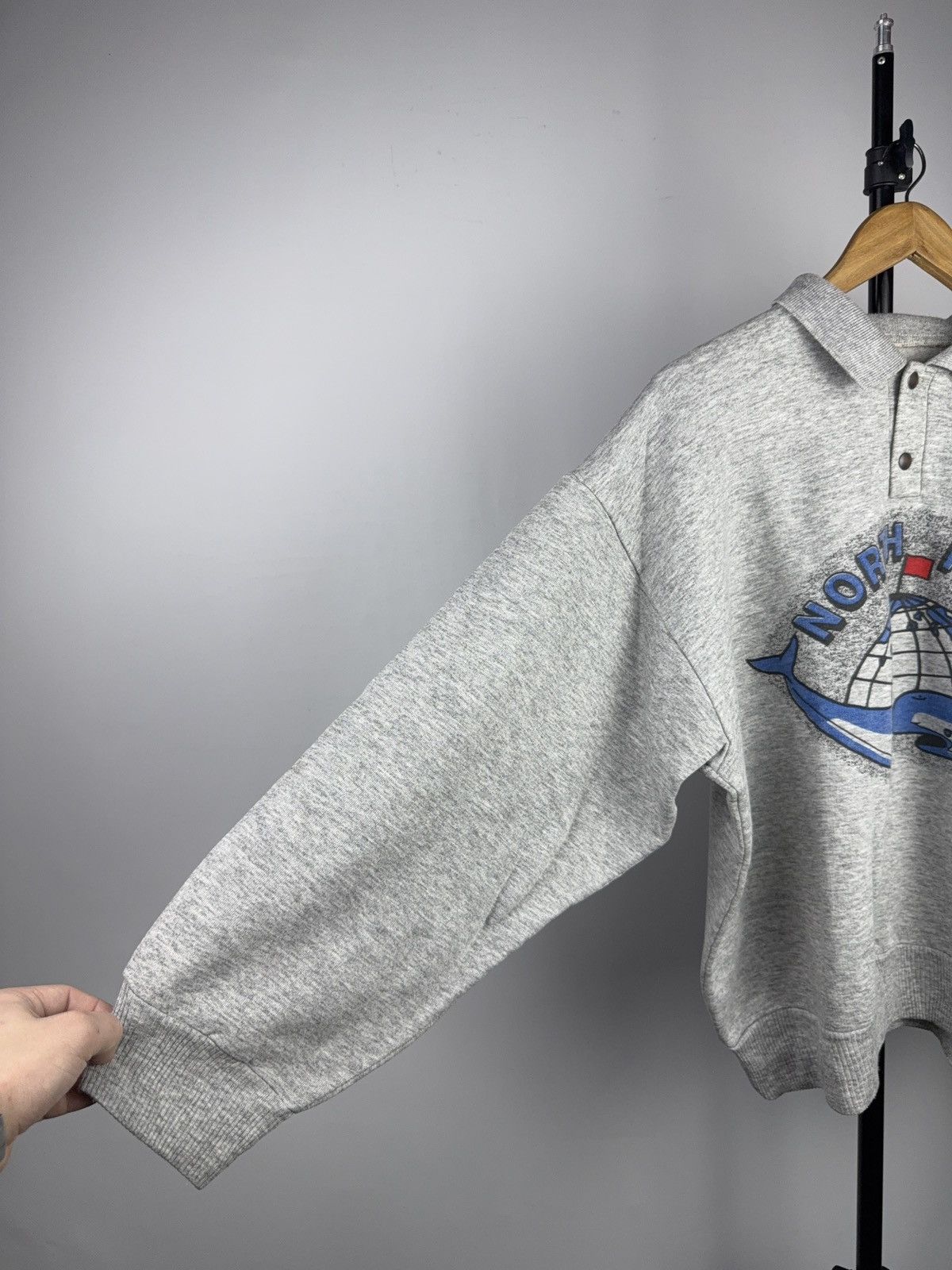 Vintage Vintage 80s Retro North Pole Whale Graphic Polo Sweatshirt Size US S / EU 44-46 / 1 - 5 Thumbnail