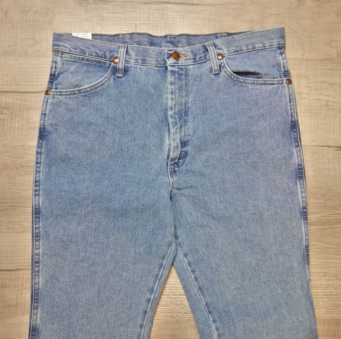 Wrangler NEW Wrangler 936 Blue Slim Fit Cowboy Cut Denim Jeans 36x32 Size US 36 / EU 52 - 3 Thumbnail