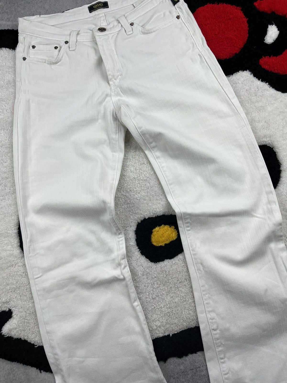 Versace Jeans Couture Vintage Versace Couture Italy Y2K White Flared Jeans Denim Size 26" / US 2 / IT 38 - 3 Thumbnail