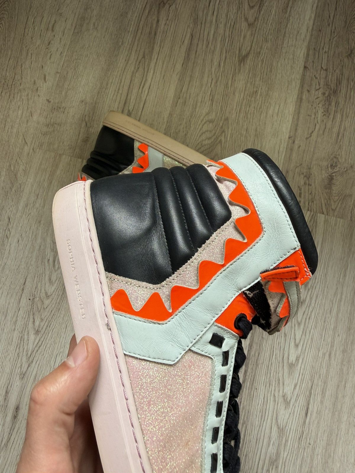 Sophia Webster Sophia Webster Fantasy Wing High Top Sneakers Neon Glitter Size US 9 / IT 39 - 3 Thumbnail