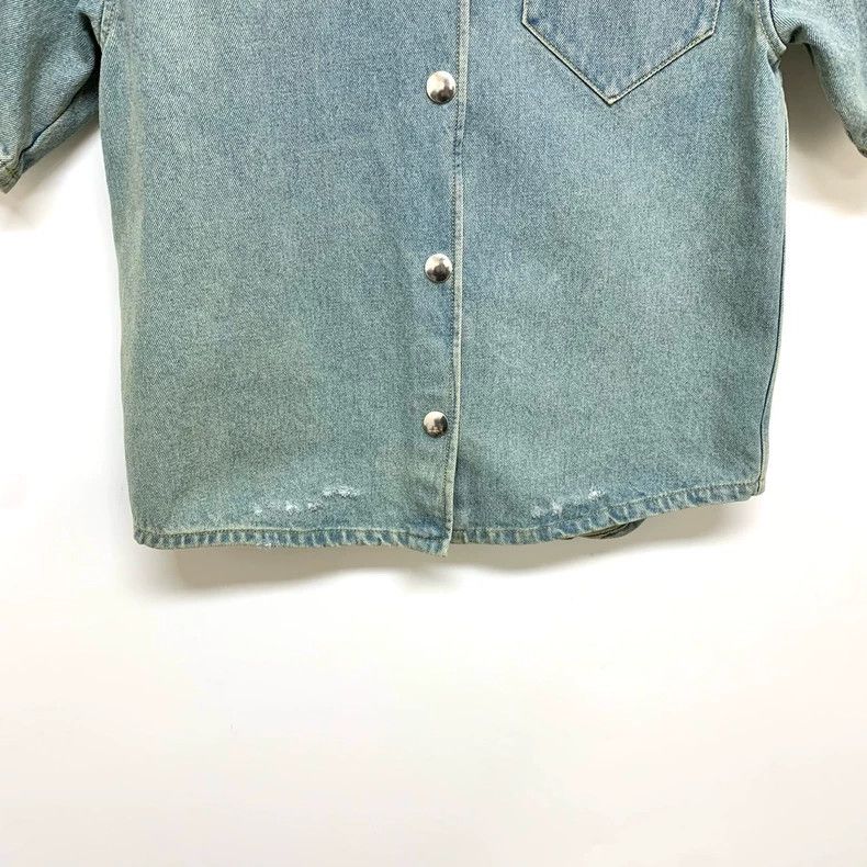Prada Prada Triangle denim cardigan short sleeves 2503-Nextarrow Size US XXS / EU 40 - 6 Thumbnail