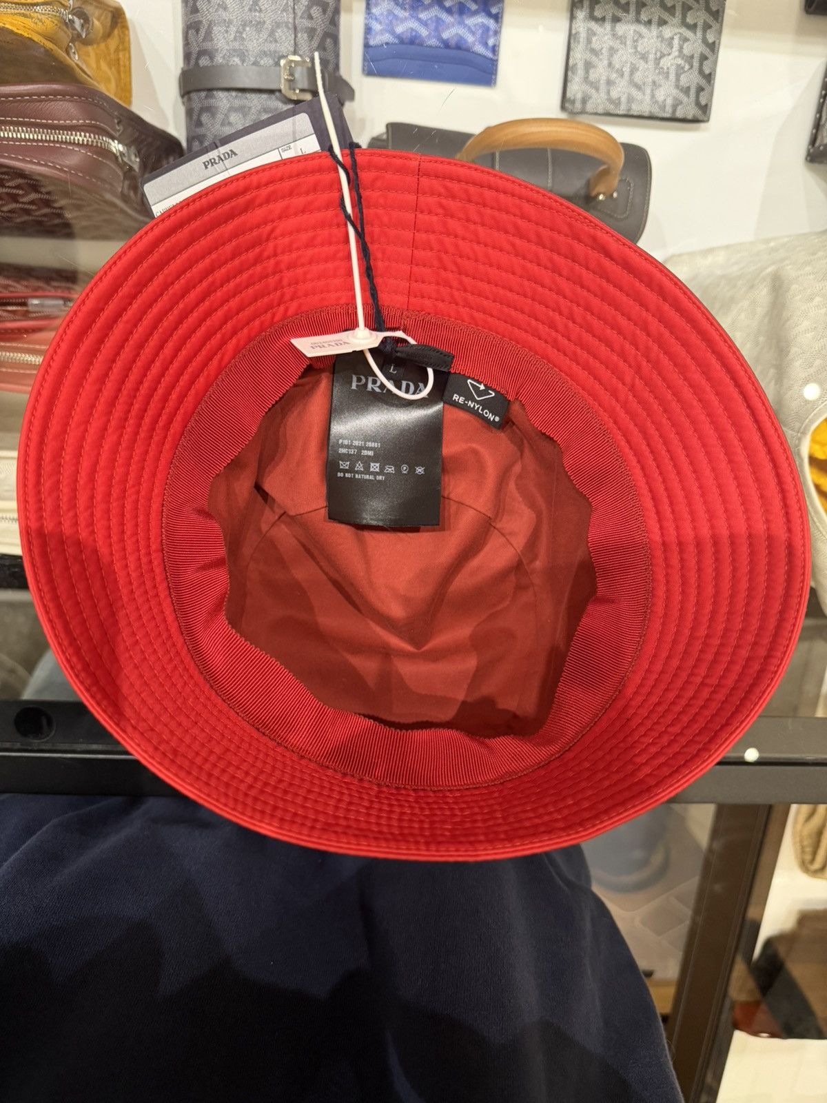 Prada Prada Nylon Bucket Hat - Red Size ONE SIZE - 6 Thumbnail