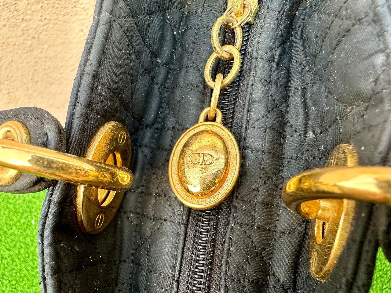 Dior Authentic Christian Dior Quilted Nylon Cannage Tote Bag Size ONE SIZE - 10 Thumbnail