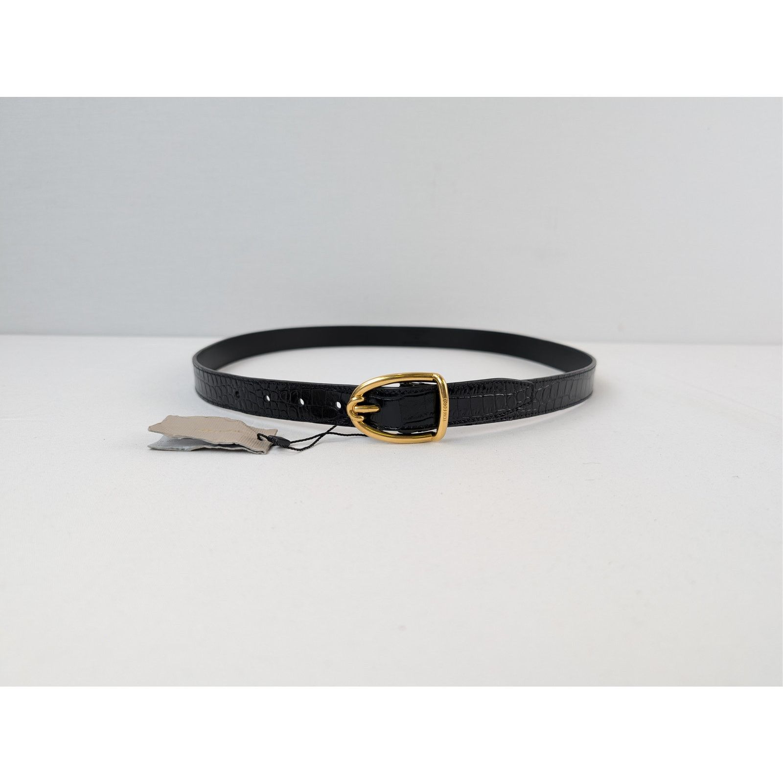 Tom Ford o1rshd1 Size: 95 / crocodile-embossed patent leather belt Size 38 - 1 Thumbnail