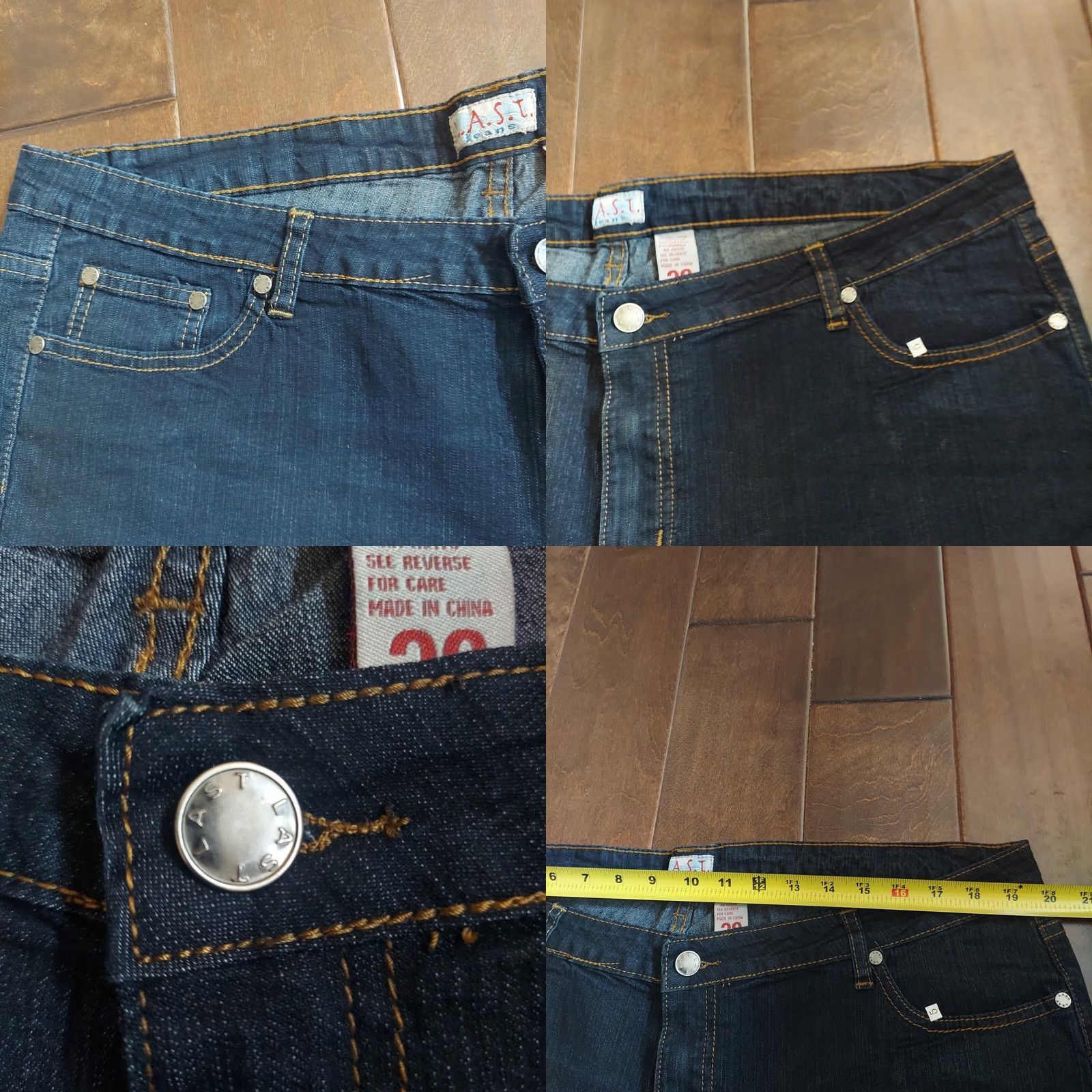 Vintage LAST Navy Blue Denim Jeans Studded Back Pockets Plus Size 20 Women Straight Jeans Navy Blue 20 Womens Size 42" / US 20 - 9 Thumbnail