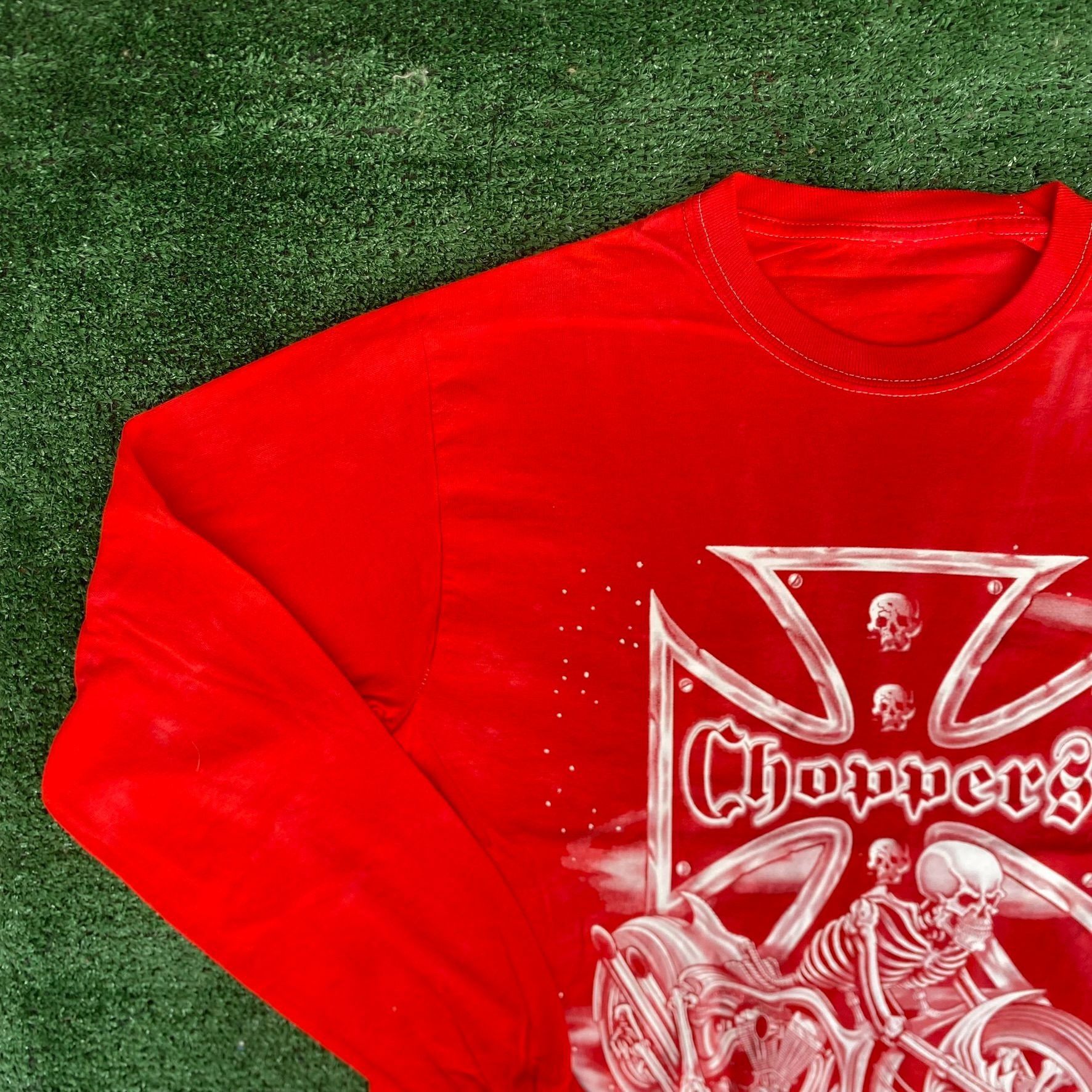Vintage Vintage Y2K Choppers Biker Shirt Cross Punk Motorcycle Tee Size US L / EU 52-54 / 3 - 2 Thumbnail
