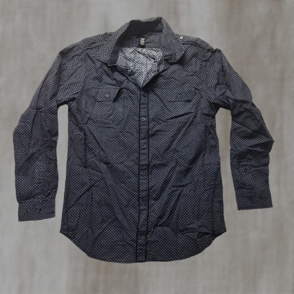Vintage VINTAGE Structure Shirt Mens Size L Black Long Sleeve Button-Up with Pockets Size US L / EU 52-54 / 3 - 1 Thumbnail