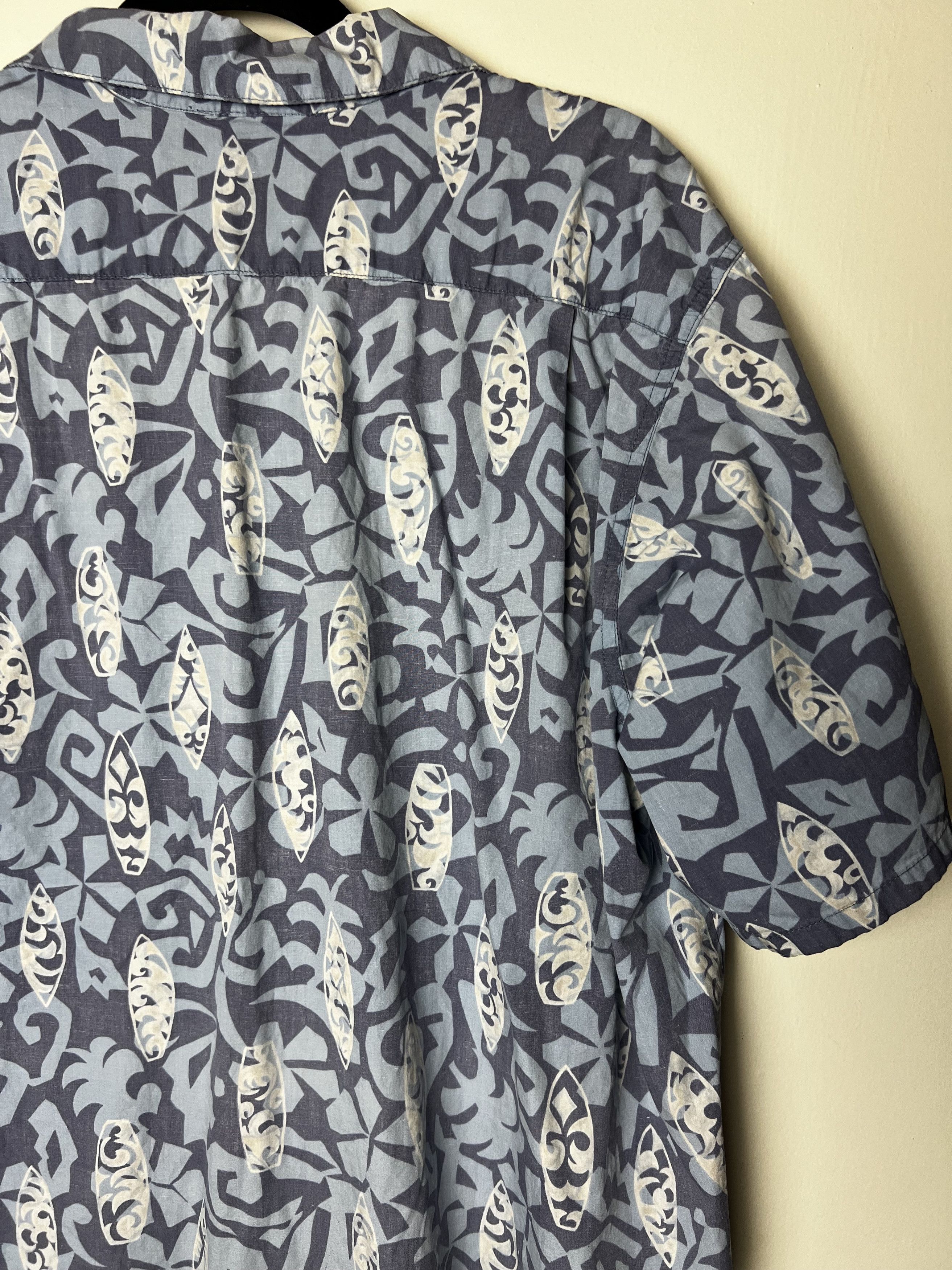 Vintage Vntg 80s Hawaii Aloha Shirt : Barefoot in Paradise Surfboard Size US L / EU 52-54 / 3 - 10 Thumbnail