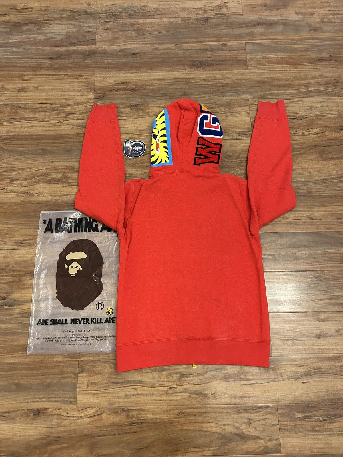 Bape Bape 2010 Red Neon Shark Full Zip Hoodie Size US M / EU 48-50 / 2 - 5 Thumbnail
