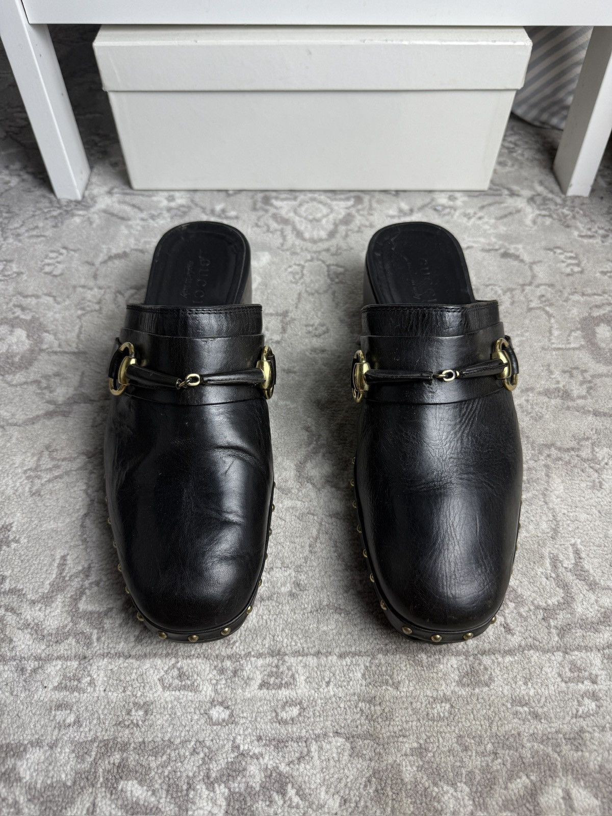 Gucci Gucci black horsebit leather clogs mules US10 designer luxury Size US 10 / EU 43 - 2 Thumbnail