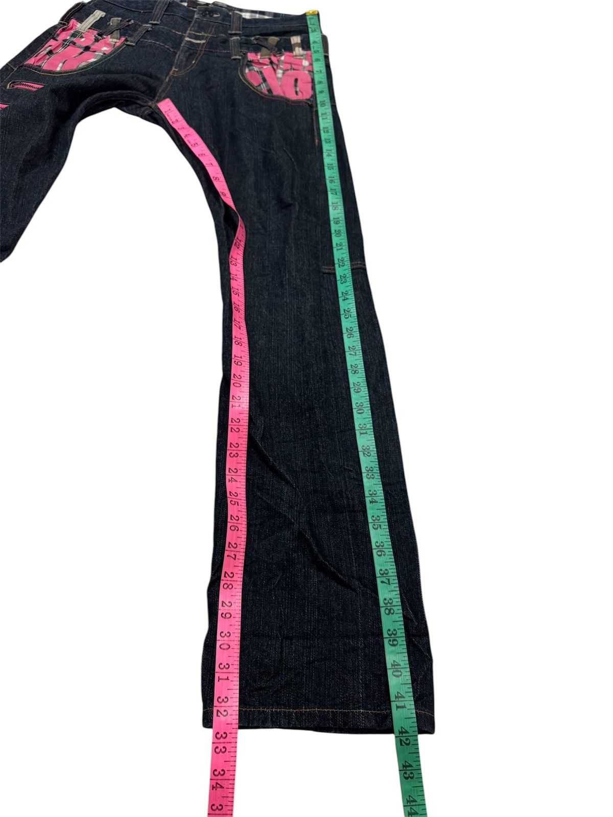 Japanese Brand VINTAGE DOMINATE DOUBLE WAIST CURVED PUNK STYLE DENIM Size US 30 / EU 46 - 20 Thumbnail
