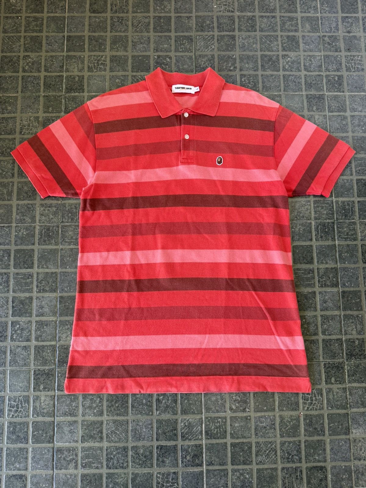 Bape A BATHING APE (BAPE) STRIPED POLO SHIRT Size US L / EU 52-54 / 3 - 1 Thumbnail