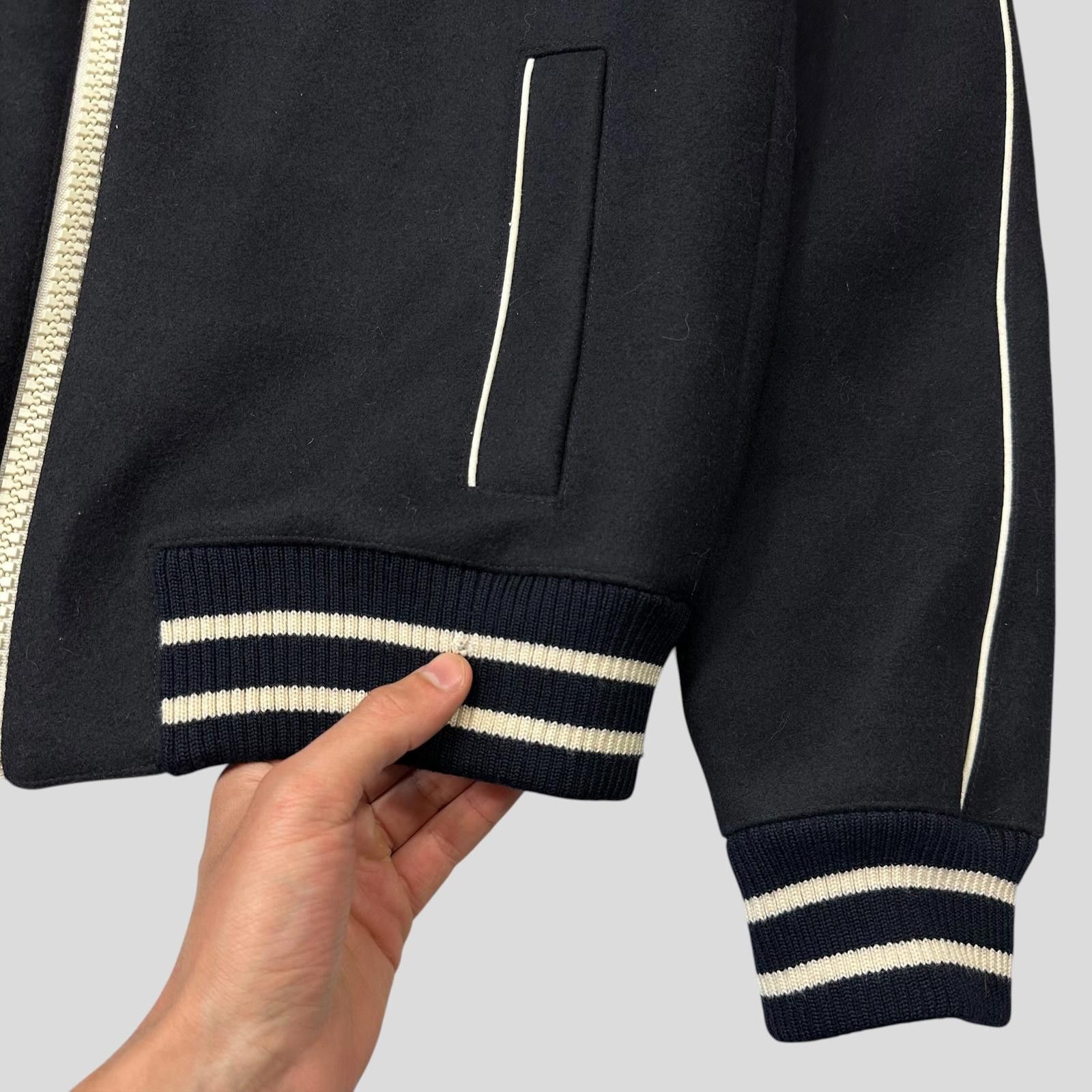 Dior Dior AW05 Hedi Slimane Contrast Pipe Wool Varsity Jacket 52 Size US M / EU 48-50 / 2 - 12 Thumbnail