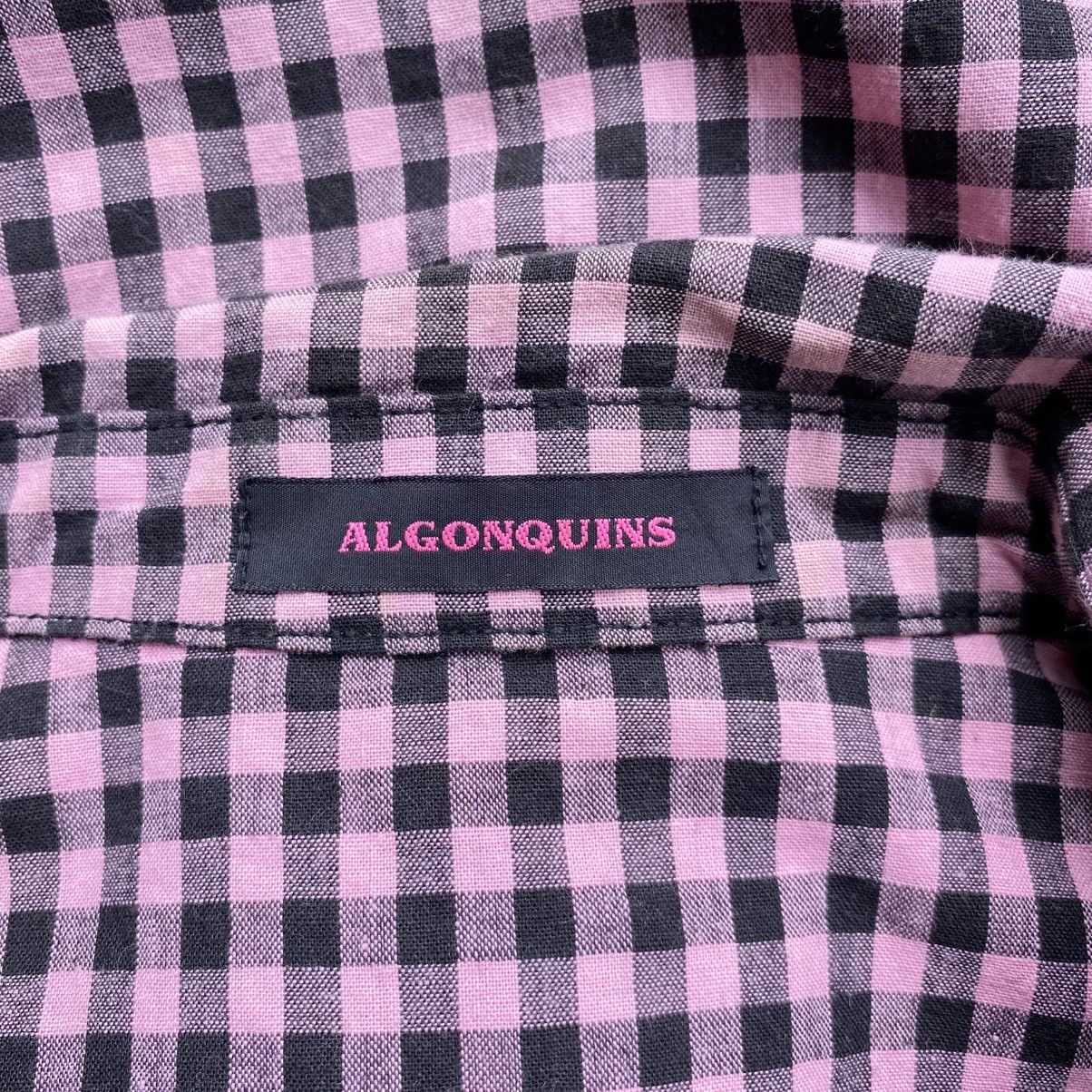 Japanese Brand ALGONGUINS Y2K Punk Pink Black Gingham Ruffle Blouse Size M / US 6-8 / IT 42-44 - 6 Thumbnail