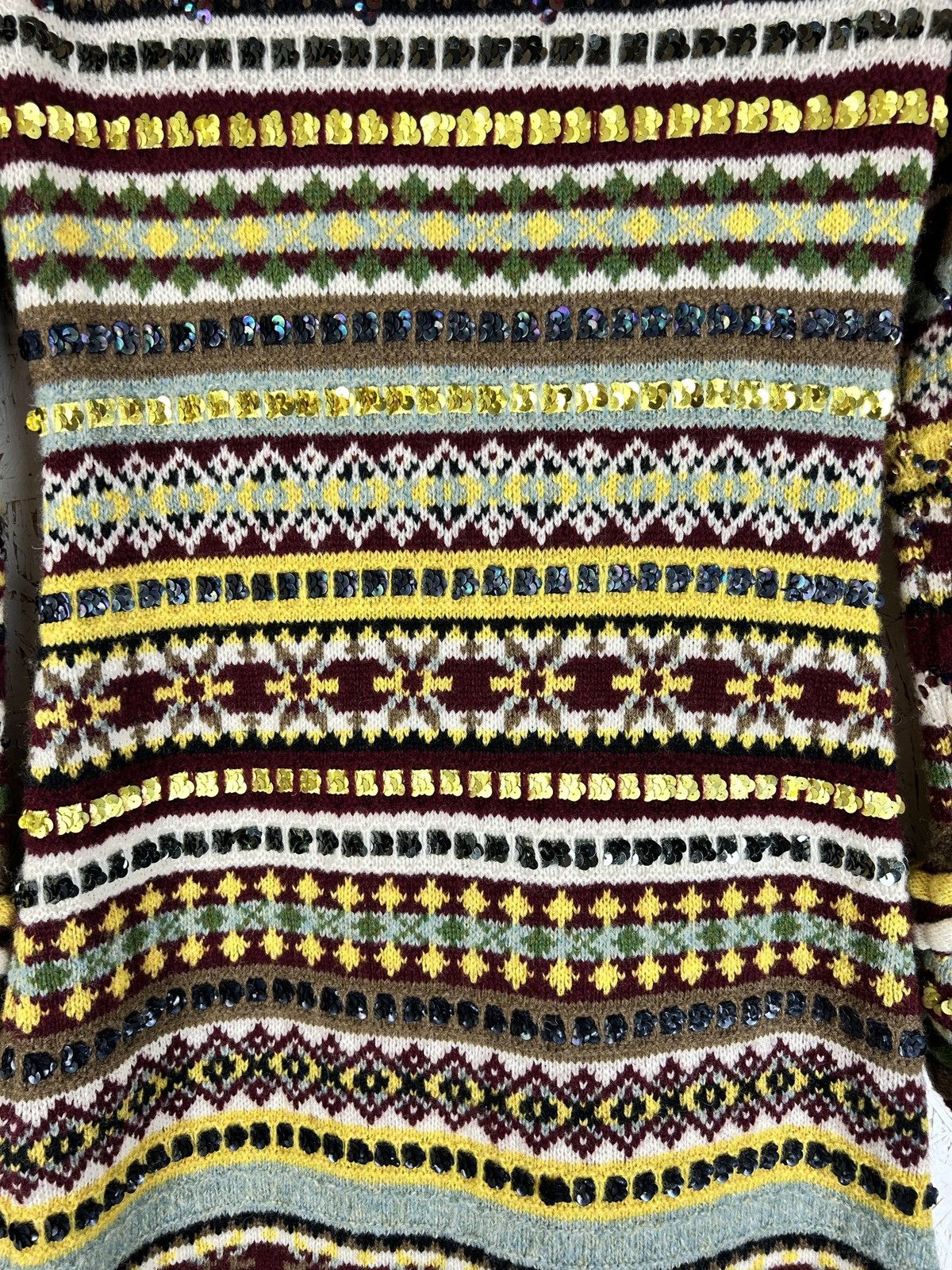 Jean Paul Gaultier Jean Paul Gaultier AW 1999 Fair Isle Wool Maxi Sweater Dress Size L / US 10 / IT 46 - 11 Thumbnail