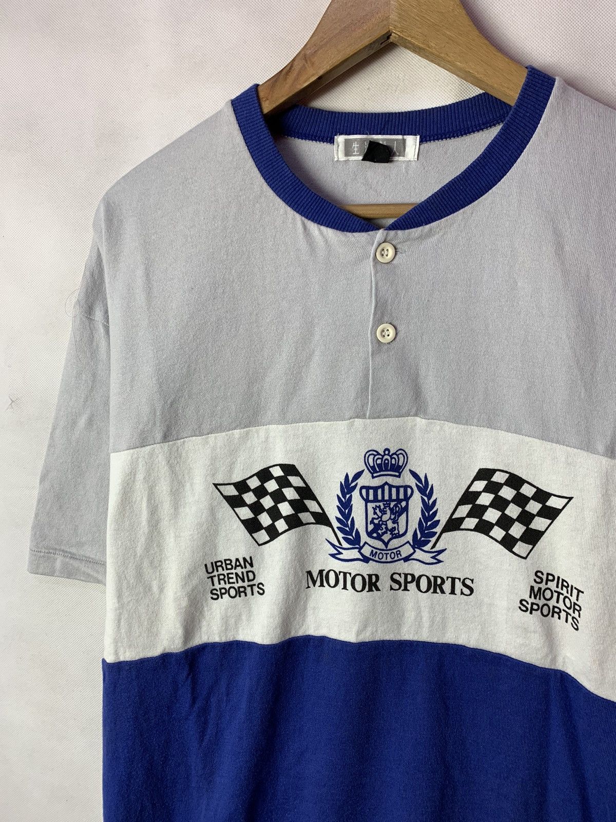 Japanese Brand 🔥Vintage Motor Sports Racing Half Button Tee Size US L / EU 52-54 / 3 - 2 Thumbnail