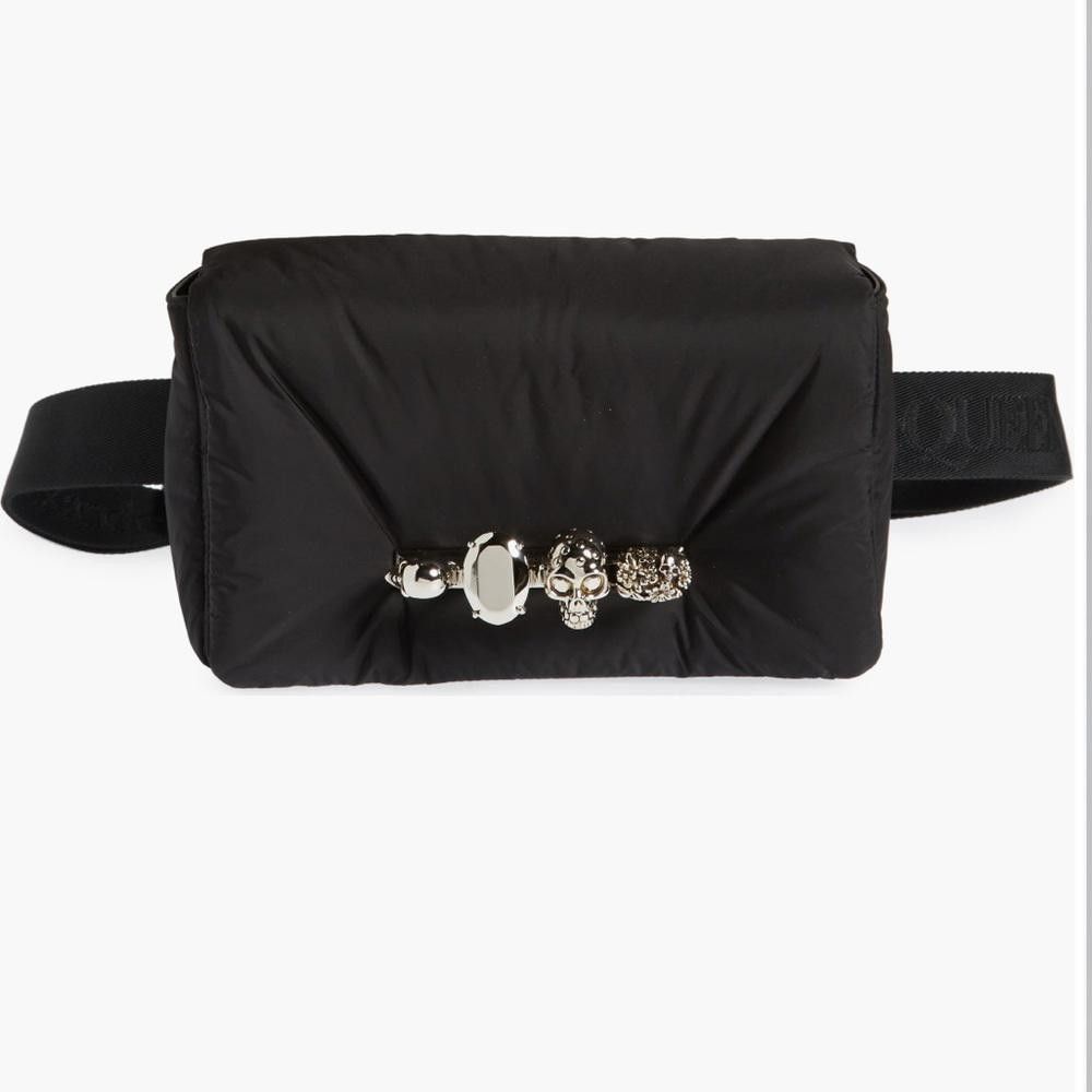 Alexander McQueen Alexander McQueen The Puffy Knuckle Skull Black Belt Bag Size ONE SIZE - 4 Thumbnail