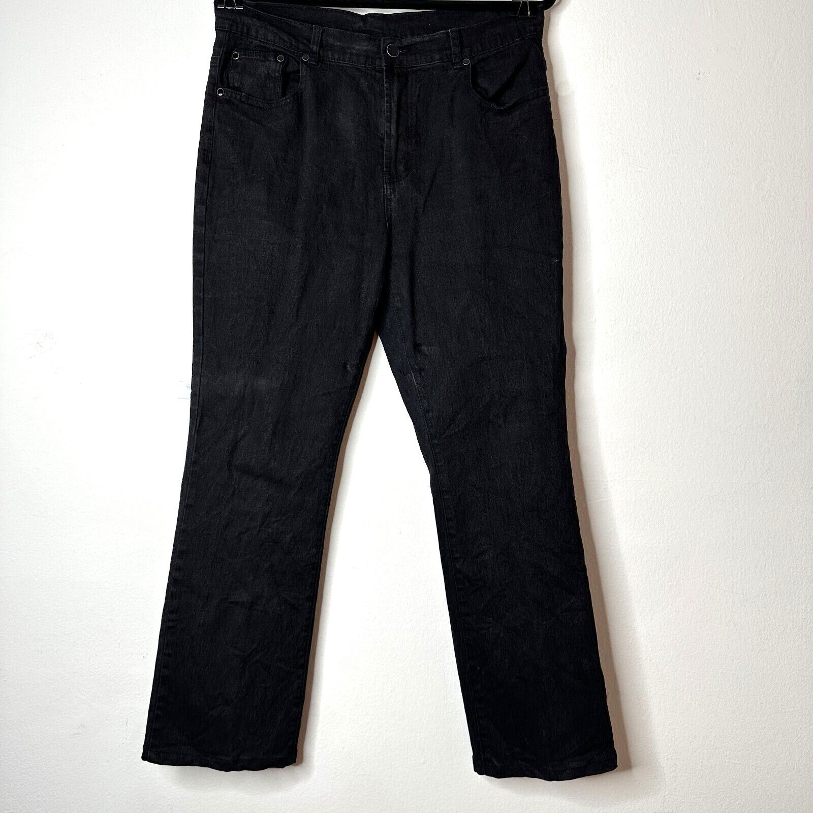 Other DG2 Diane Gilman Black Mid-Rise Denim Jeans Straight Leg 10 Size 32" / US 10 / IT 46 - 1 Thumbnail