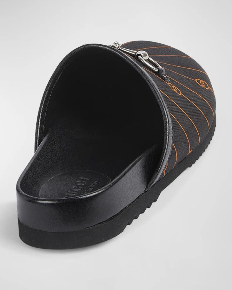 Gucci o1s1wg110225 Slipper With Horsebit in Black & Orange Size US 12.5 / EU 45-46 - 3 Thumbnail