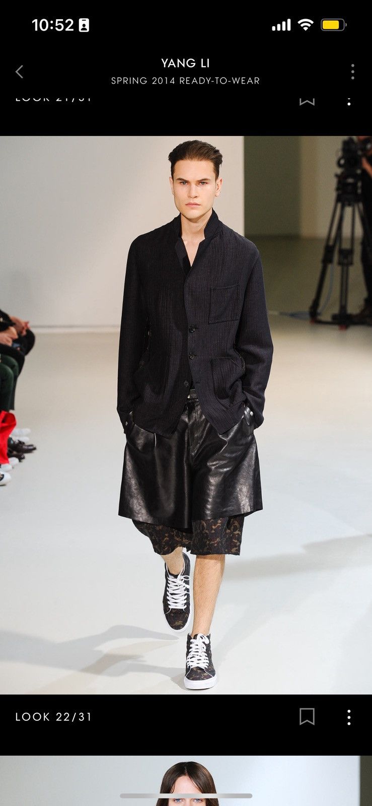 image of NWT - Yang Li Ss14 Runway Leather And Tapestry Layered Short in Black, Men's (Size 28)