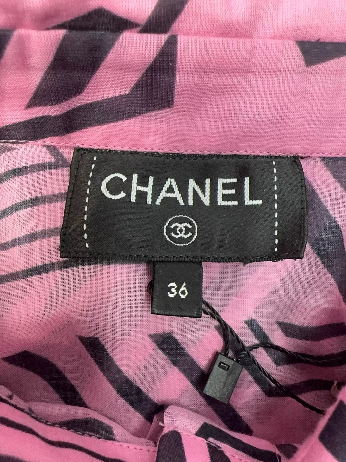 Chanel Chanel 23c Pink Comet Print Short Sleeve Shirt K2 Size XS / US 0-2 / IT 36-38 - 3 Thumbnail