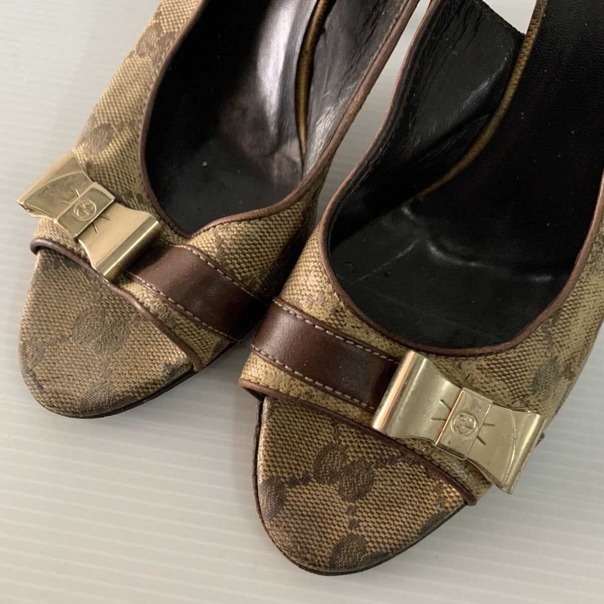 Gucci Gucci Monogram Heels Size US 6.5 / IT 36.5 - 3 Thumbnail