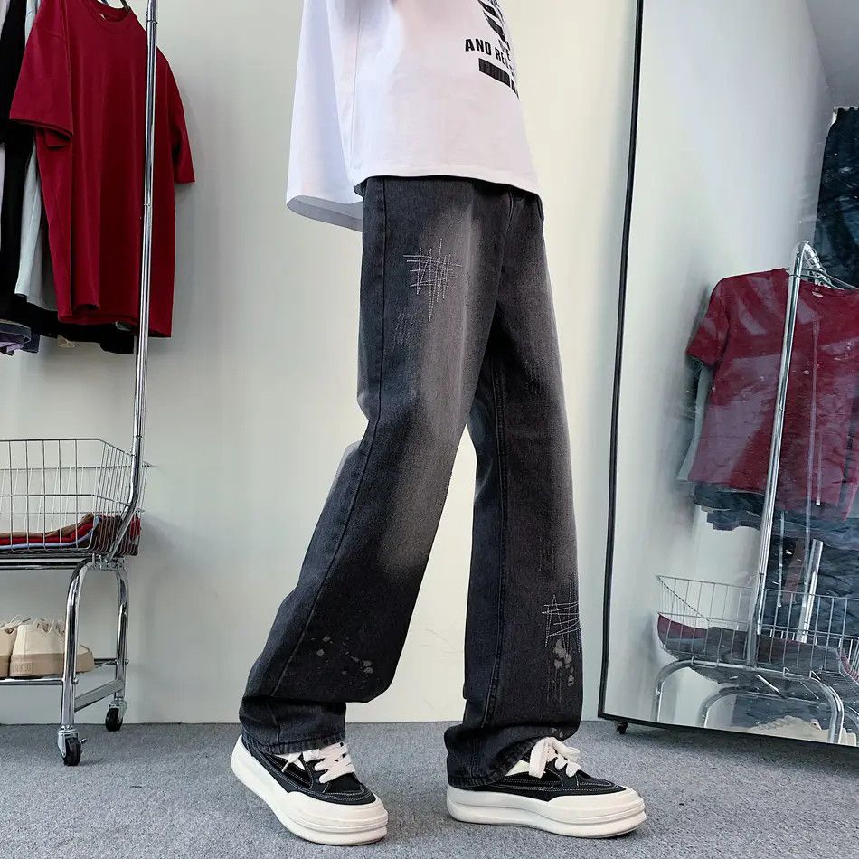 Japanese Brand × Jean Retro loose casual embroidered jeans Size US 32 / EU 48 - 3 Thumbnail