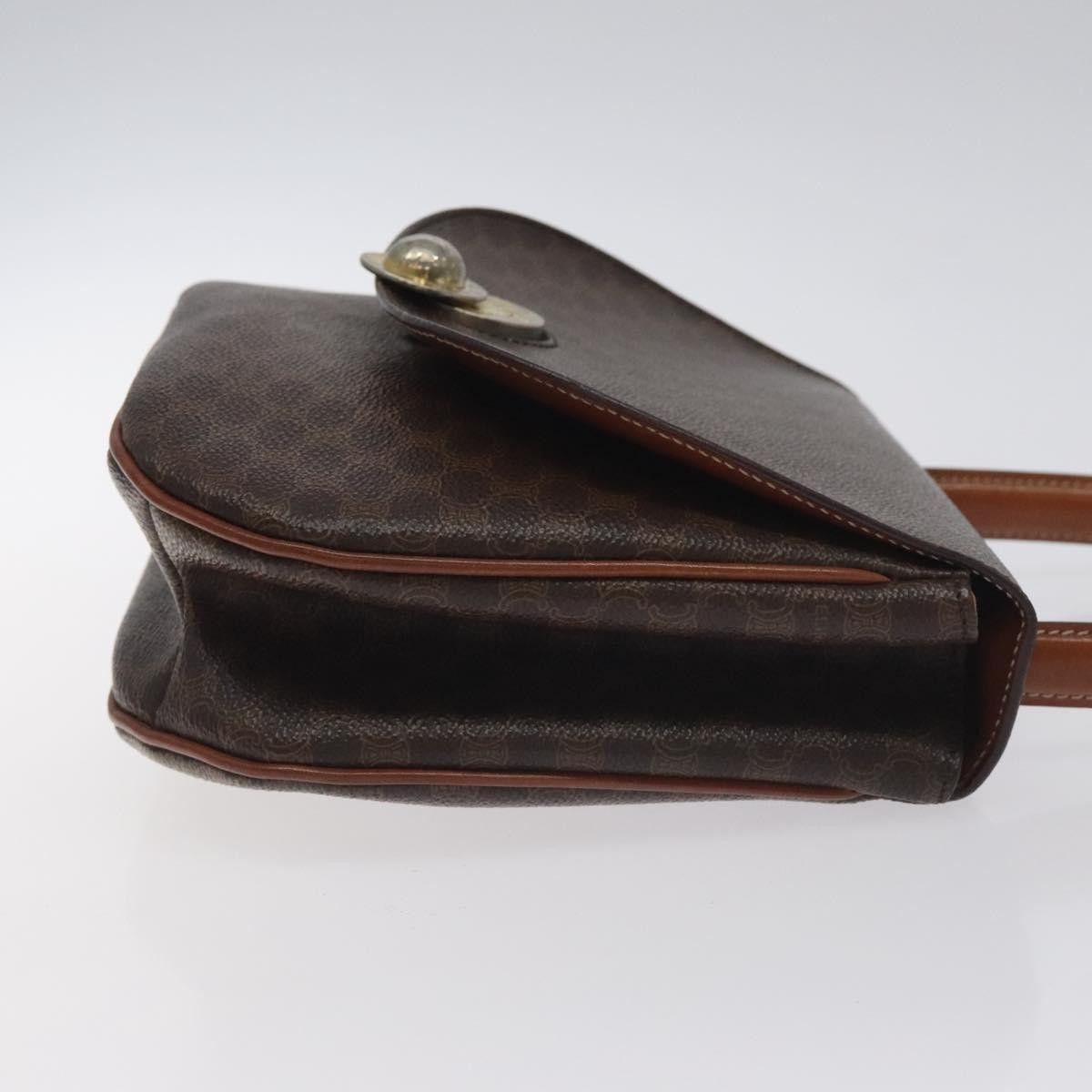 Celine CELINE Macadam Canvas Hand Bag Pvc Leather Brown Gold Size ONE SIZE - 4 Thumbnail