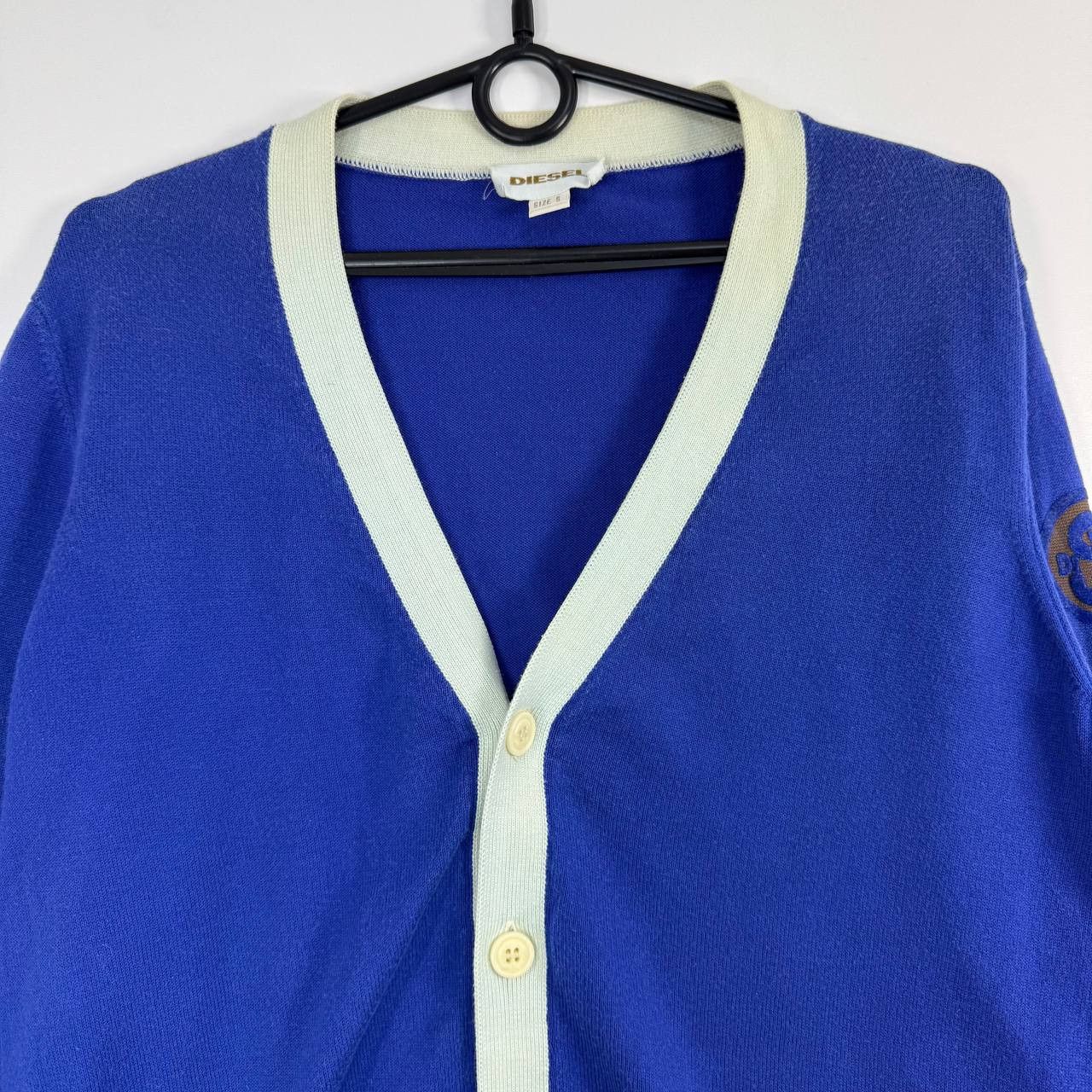 Diesel Diesel Cardigan Blue V-Neck Knit Sweater Cotton Size S Size S / US 4 / IT 40 - 2 Thumbnail