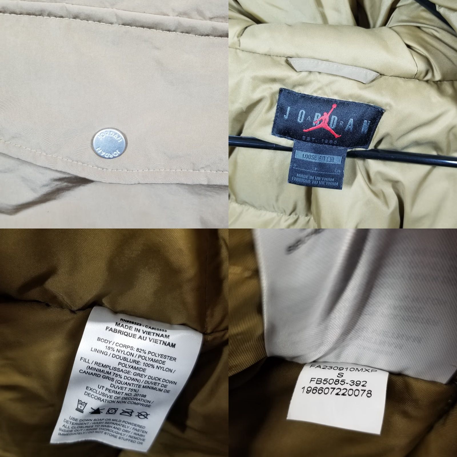 Nike Nike Jordan Women Parka Down Jacket Winter Brown Small Size S / US 4 / IT 40 - 8 Thumbnail