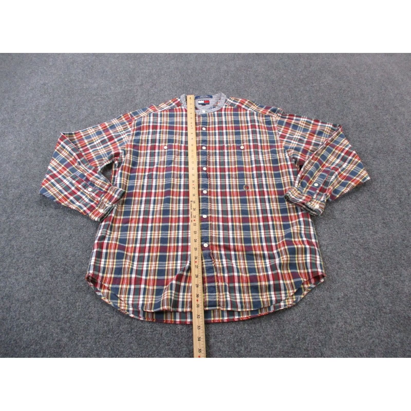Tommy Hilfiger Tommy Hilfiger Shirt Mens L Colorful Plaid Business Preppy Band Collar Button-Up Size US L / EU 52-54 / 3 - 3 Thumbnail