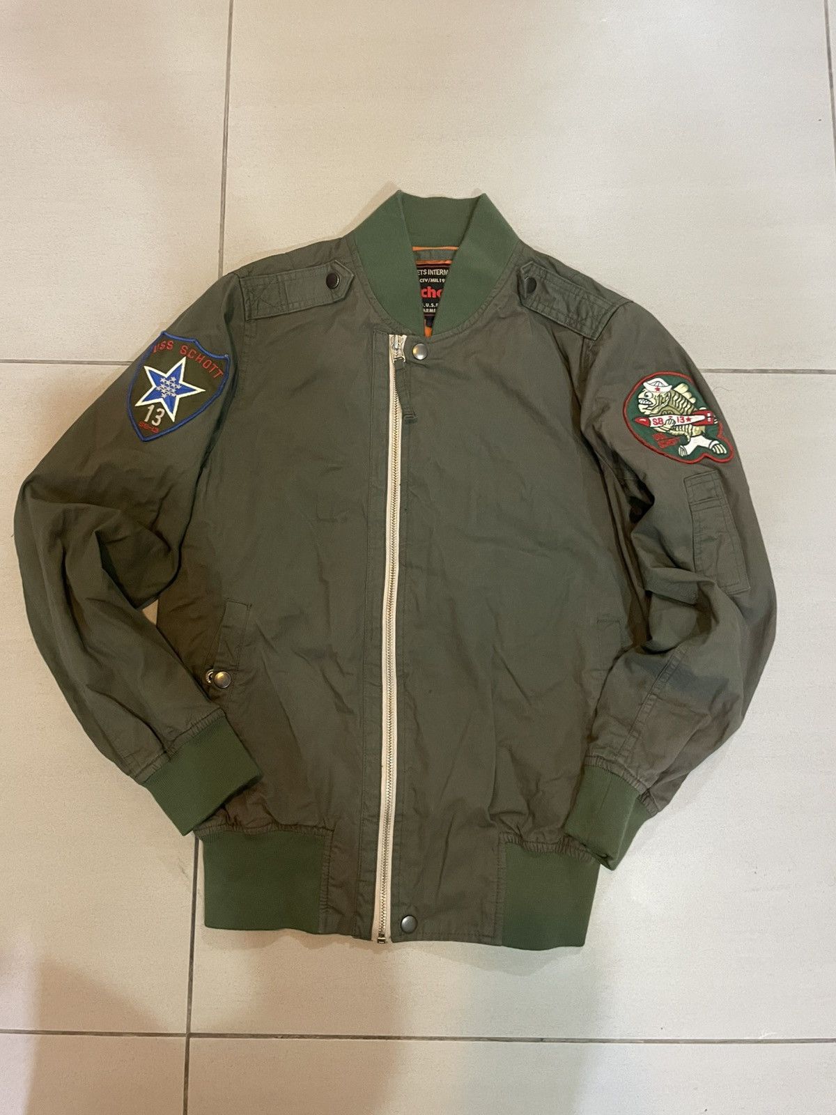 Schott × Vintage Schott army bomber jacket Size US XS / EU 42 / 0 - 2 Thumbnail