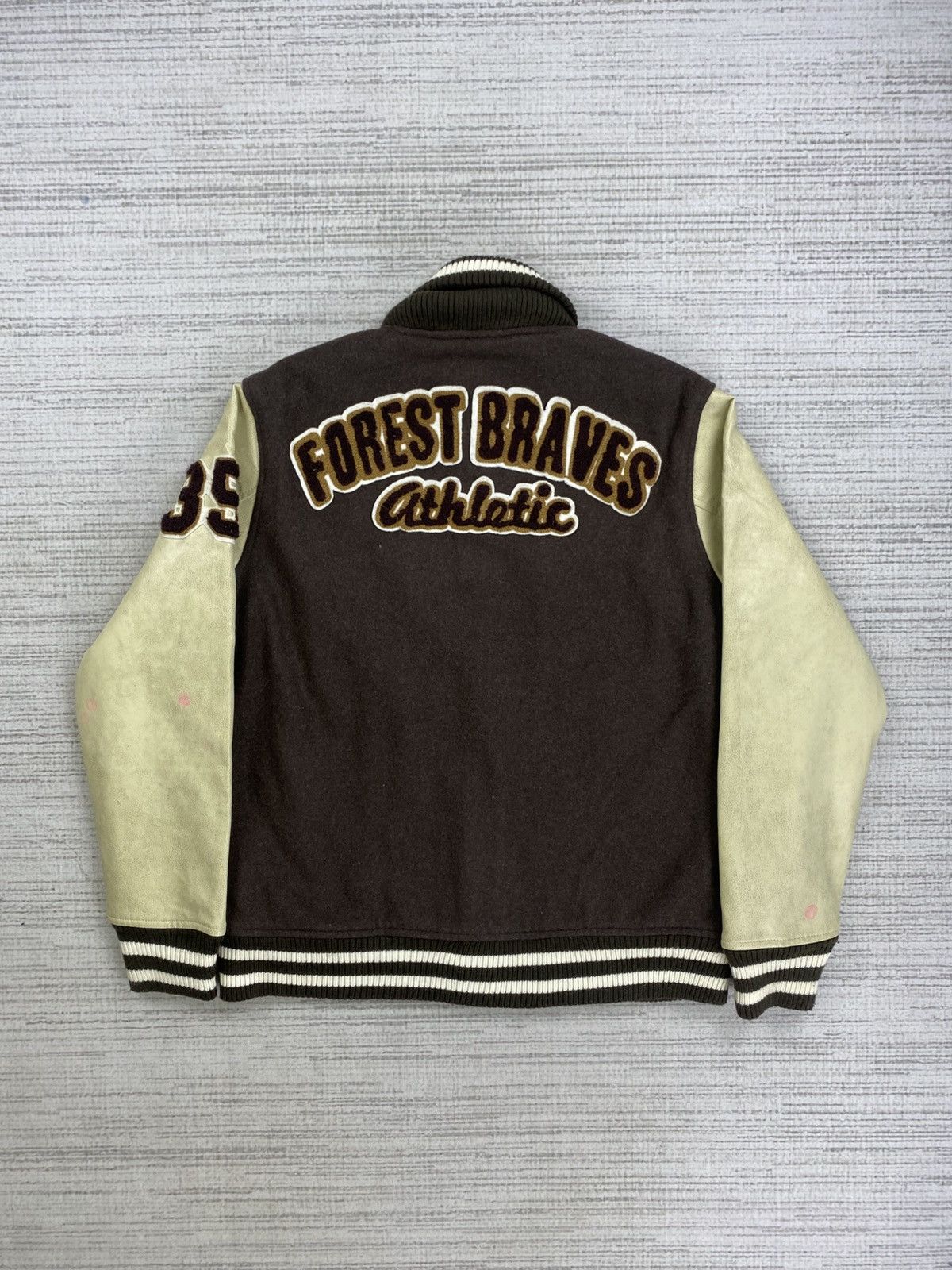 Japanese Brand × Vintage Vtg Oilcake Forest Braves Big Logo Embroidery Varsity Jacket Size US M / EU 48-50 / 2 - 2 Thumbnail