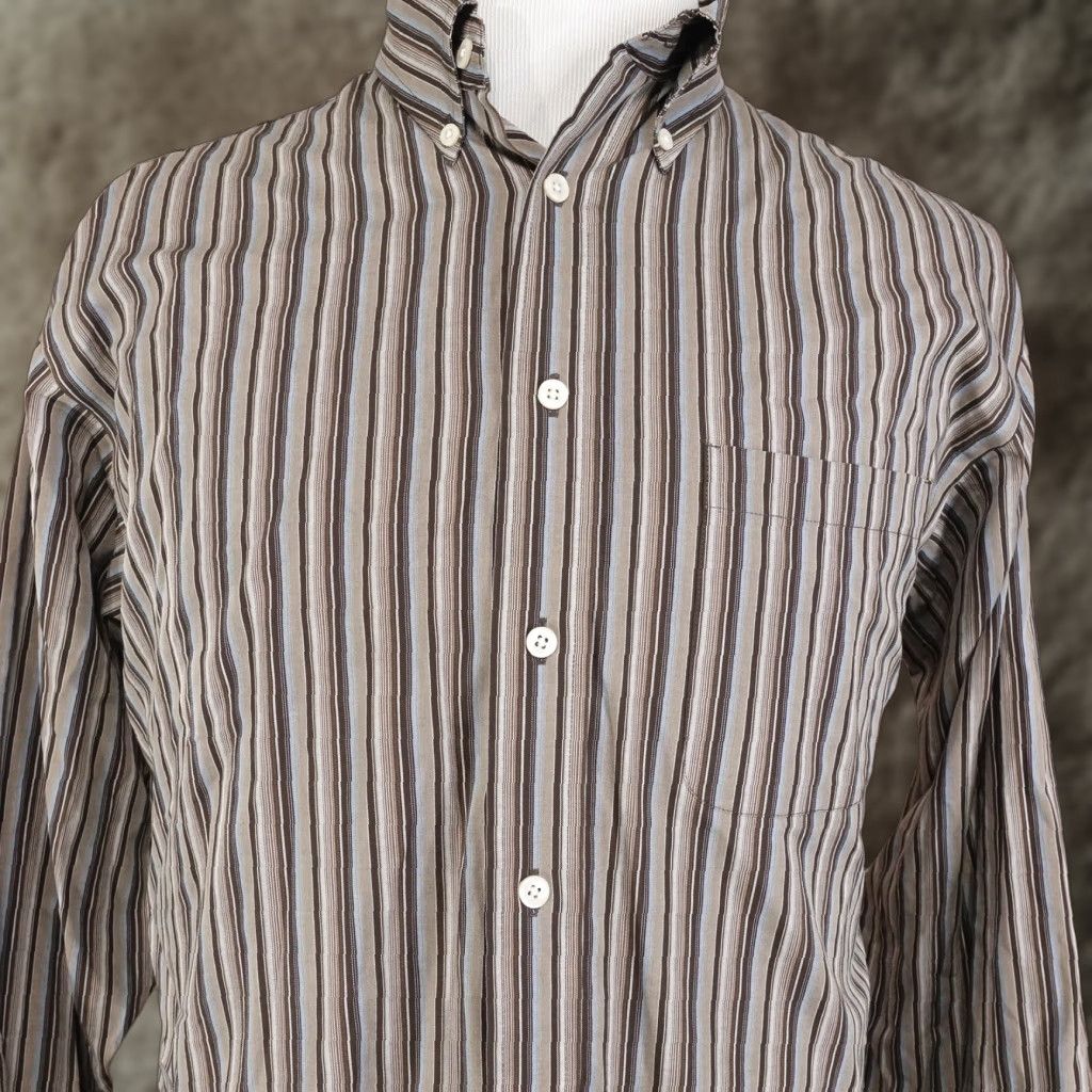 Roundtree & Yorke ROUNDTREE & YORKE LONG SLEEVE STRIPED BUTTON-UP SHIRT MENS REGULAR SIZE L MULTICOLOR Size US L / EU 52-54 / 3 - 1 Thumbnail