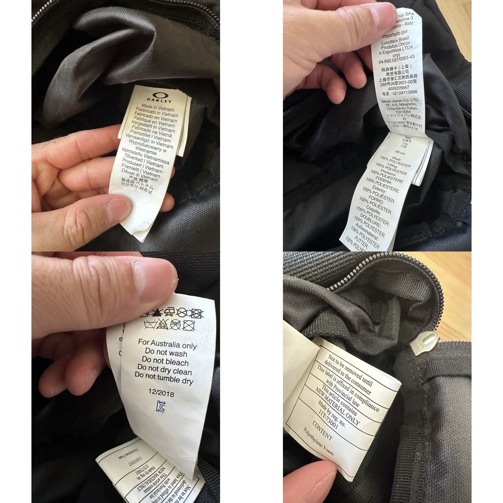 Oakley Oakley Duffel Bag Duffle Unisex Adults Large Black Polyester Travel Sports Size ONE SIZE - 8 Thumbnail