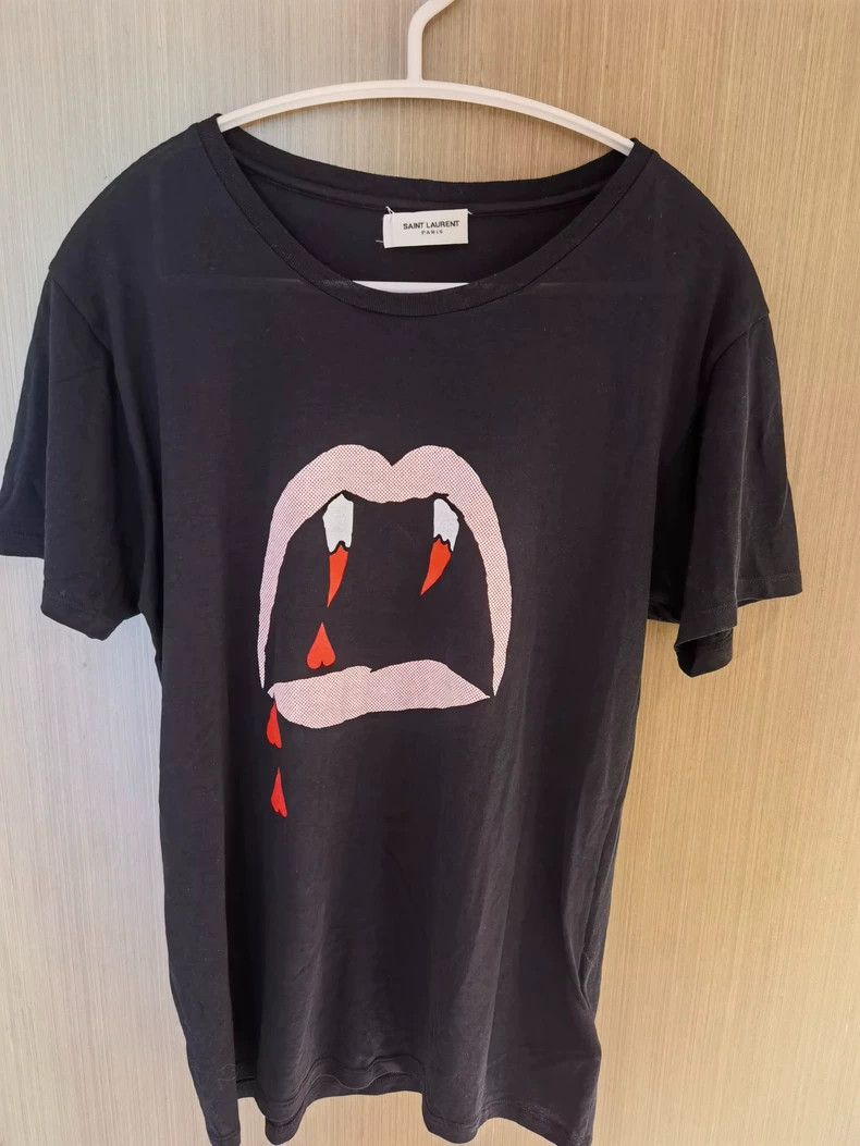 Saint Laurent Paris Saint Laurent Paris Blood tooth short sleeve T-shirt Size S / US 4 / IT 40 - 1 Thumbnail