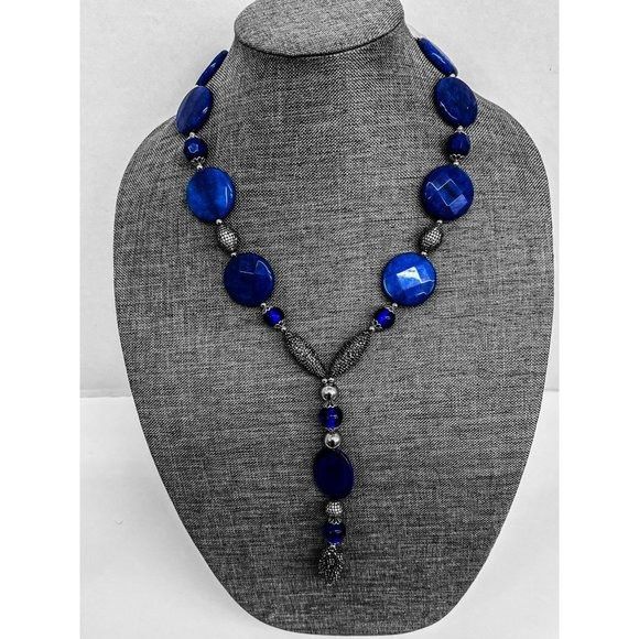 Handmade Lapis Lazuli & Druzy Necklace Size ONE SIZE - 2 Thumbnail