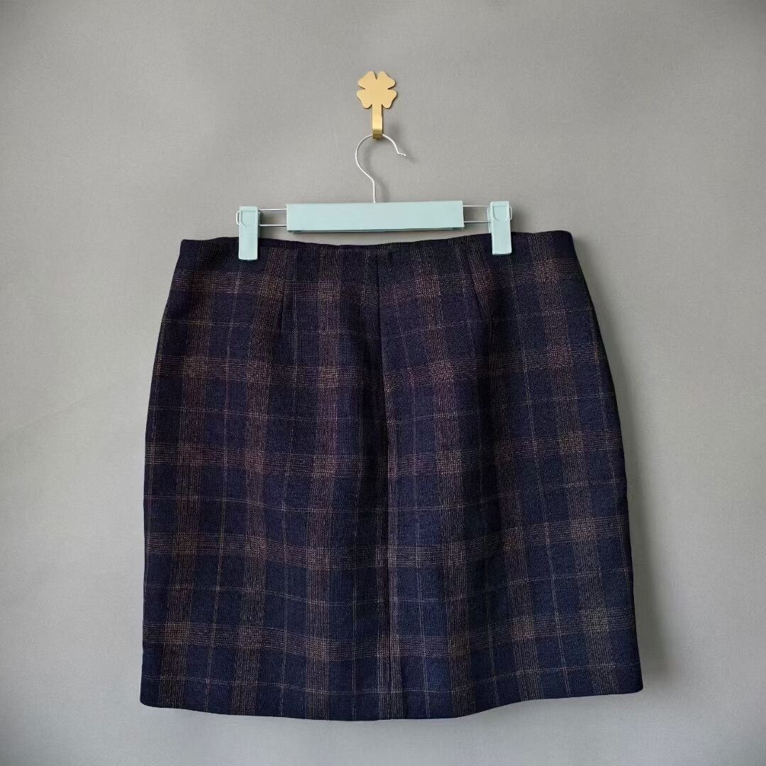 Bottega Veneta Plaid Suit Skirt