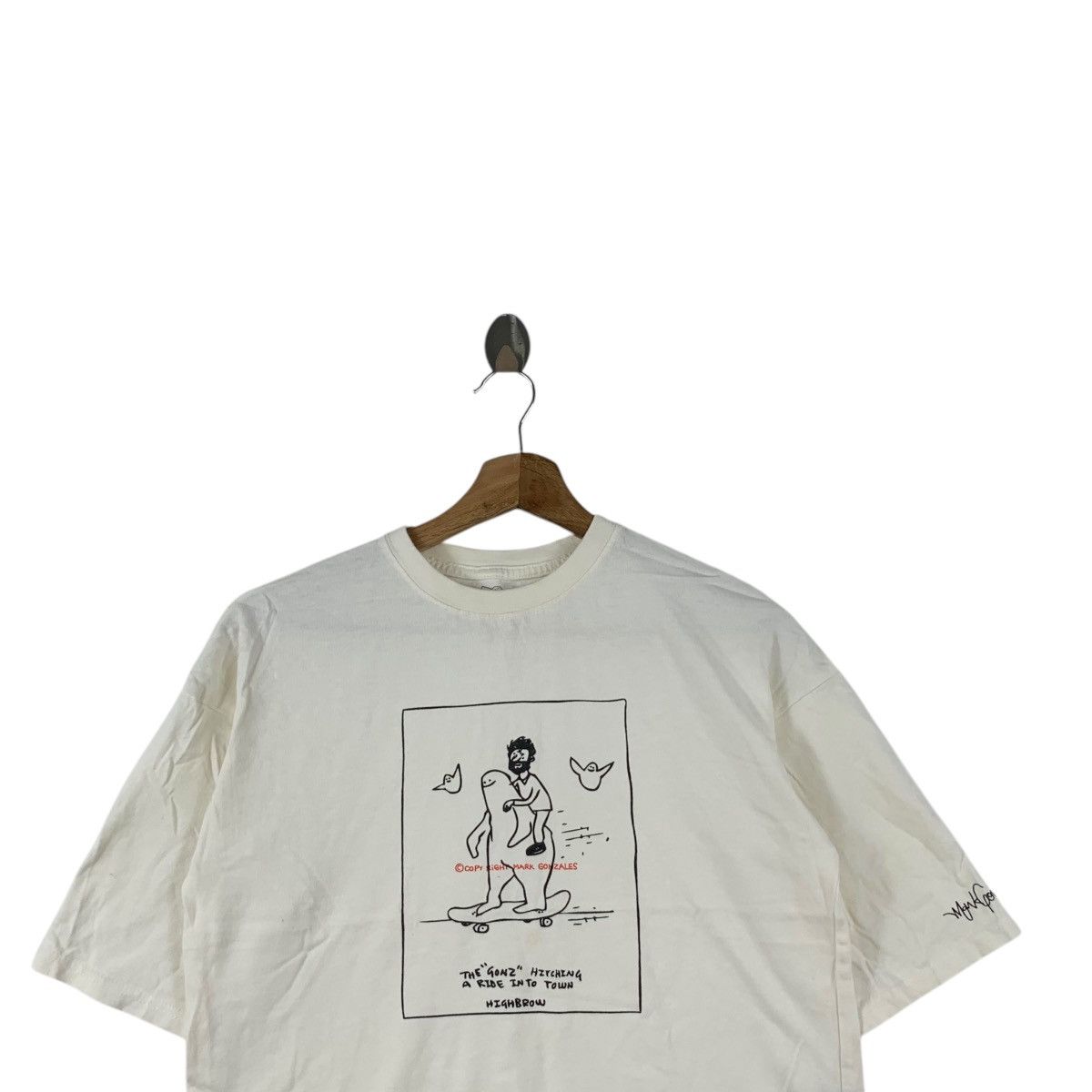 Vintage MARK GONZALEZ GONK Hitchhiking Cropped Top Tee Shirt Size S / US 4 / IT 40 - 2 Thumbnail