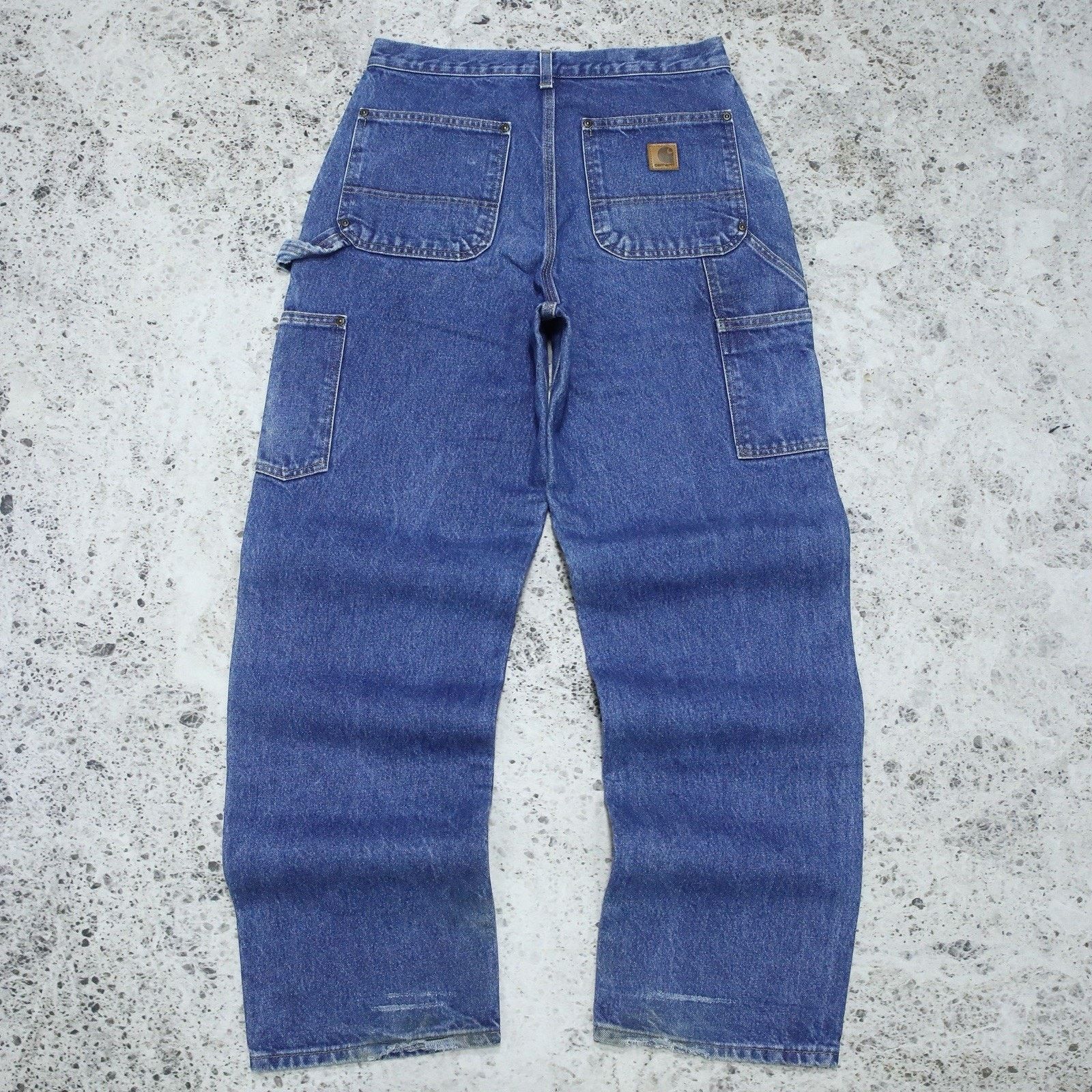 Carhartt Vintage Carhartt Faded Blue Denim Double Knee Carpenter Pant Size US 31 - 2 Thumbnail