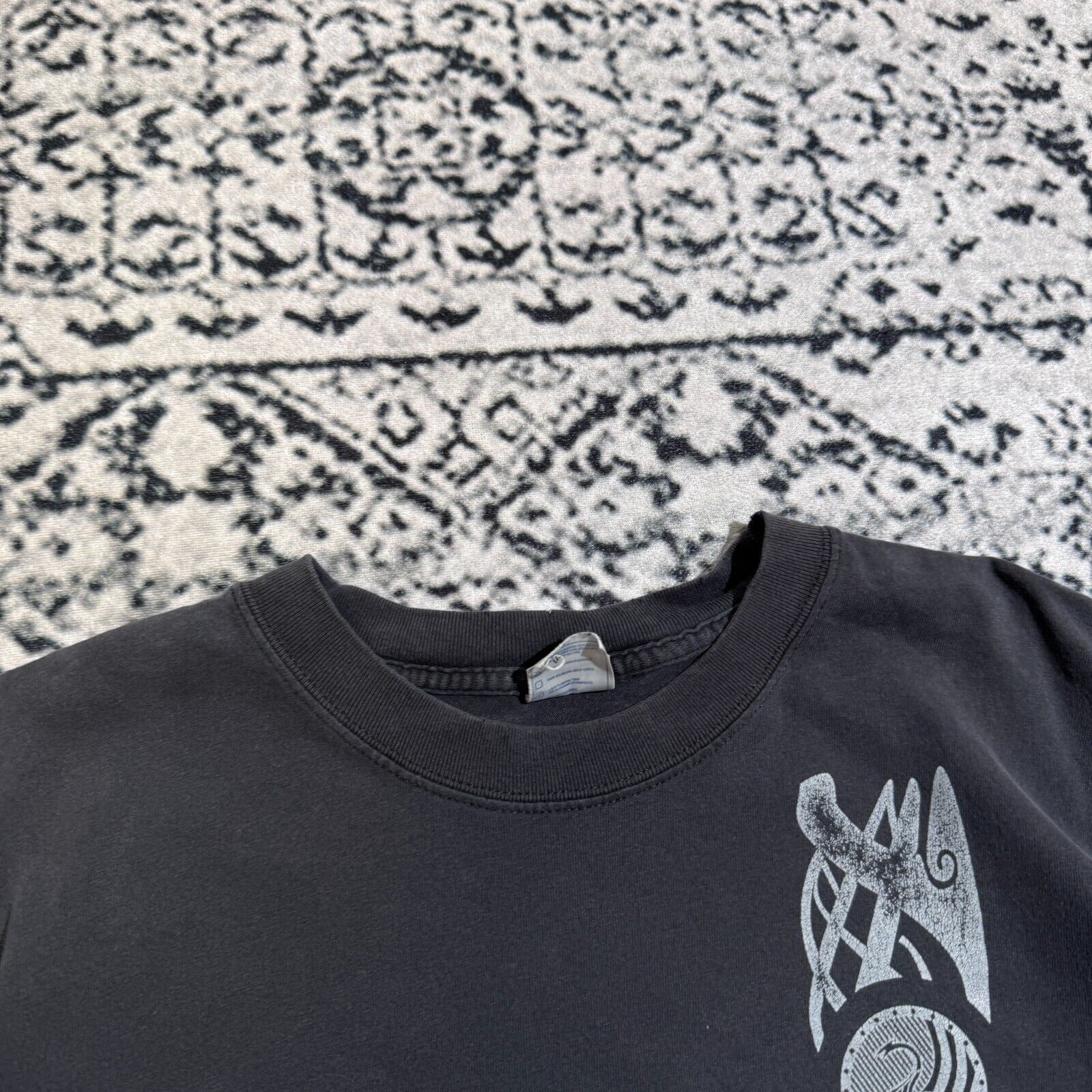 Vintage Vintage Black Cotton T-Shirt Size L Vikingswear Y2K 90s Size US L / EU 52-54 / 3 - 14 Thumbnail