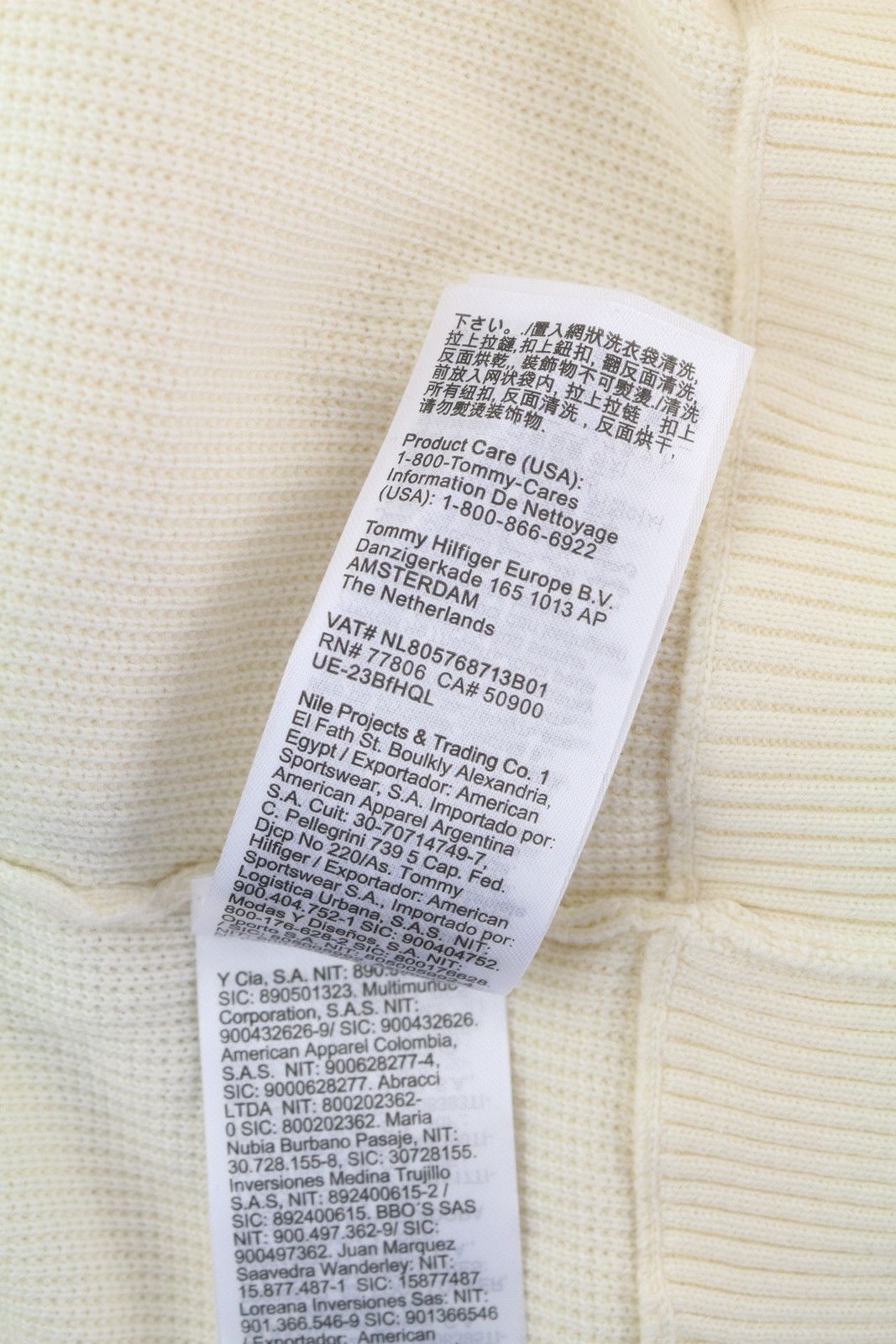Tommy Hilfiger MONOTYPE TIPPED L Ivory Button-Up Tight-Knit Jumper 85321 Size US L / EU 52-54 / 3 - 8 Thumbnail
