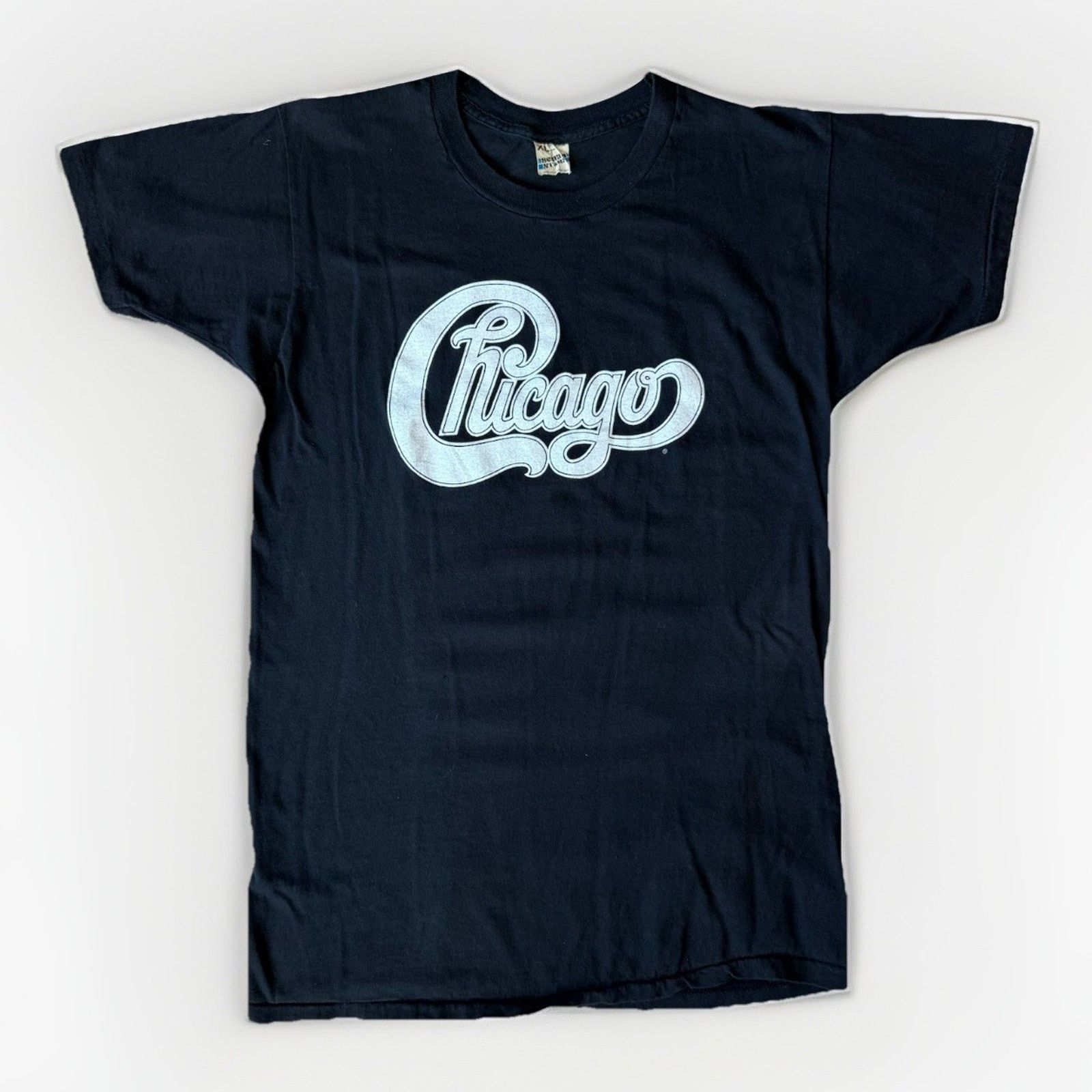 Vintage Chicago Band Shirt XL Black 80s Made in USA 1982
