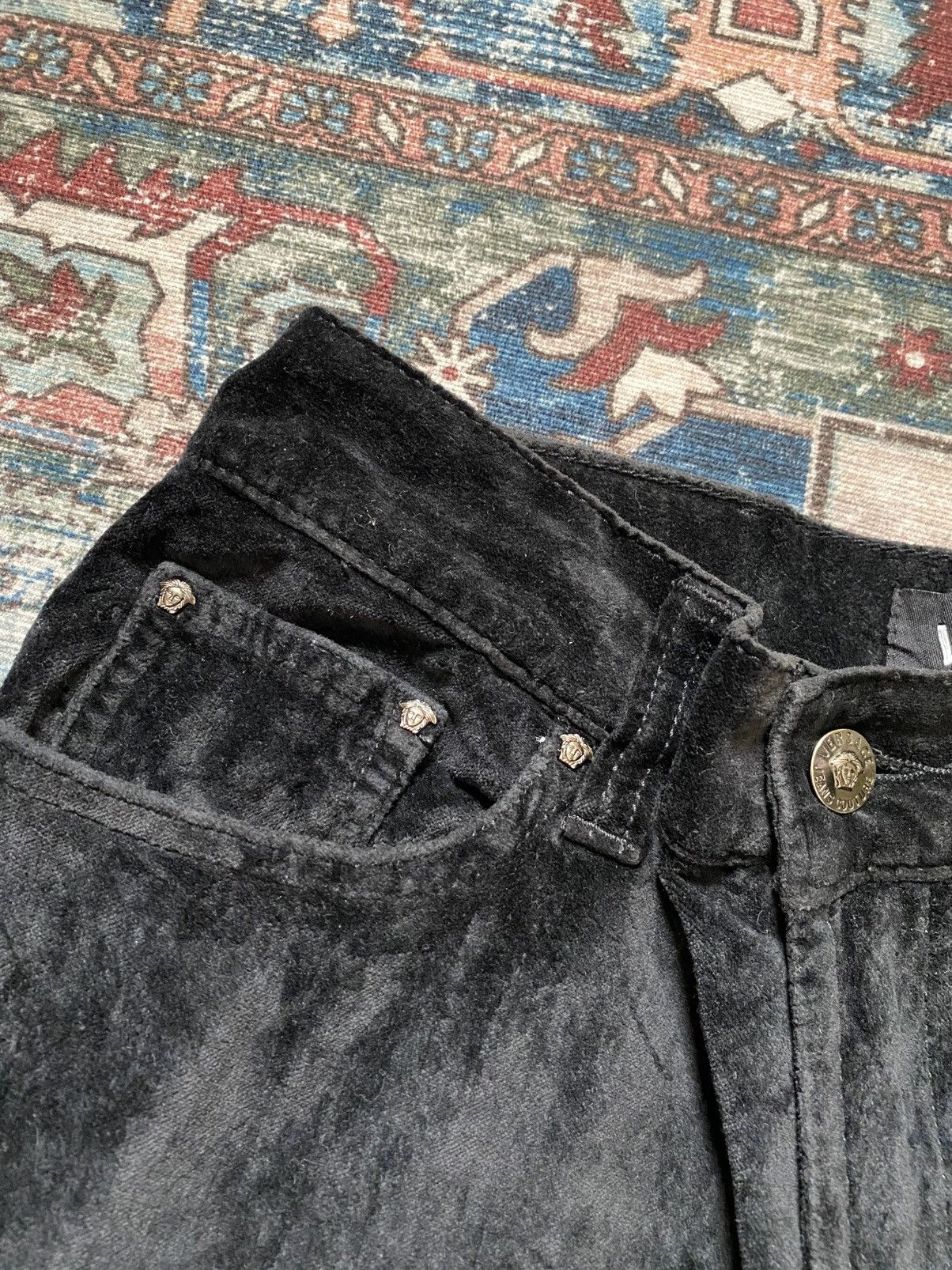 Versace Jeans Couture Vintage Versace Jeans Couture Velvet Pants Size US 29 - 5 Thumbnail