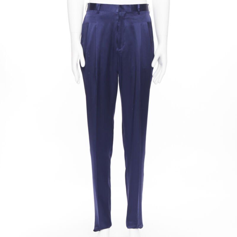 JOHN LAWRENCE SULLIVAN JOHN LAWRENCE SULLIVAN rich royal blue viscose dual pleat trousers pants 30" Size US 30 / EU 46 - 1 Thumbnail