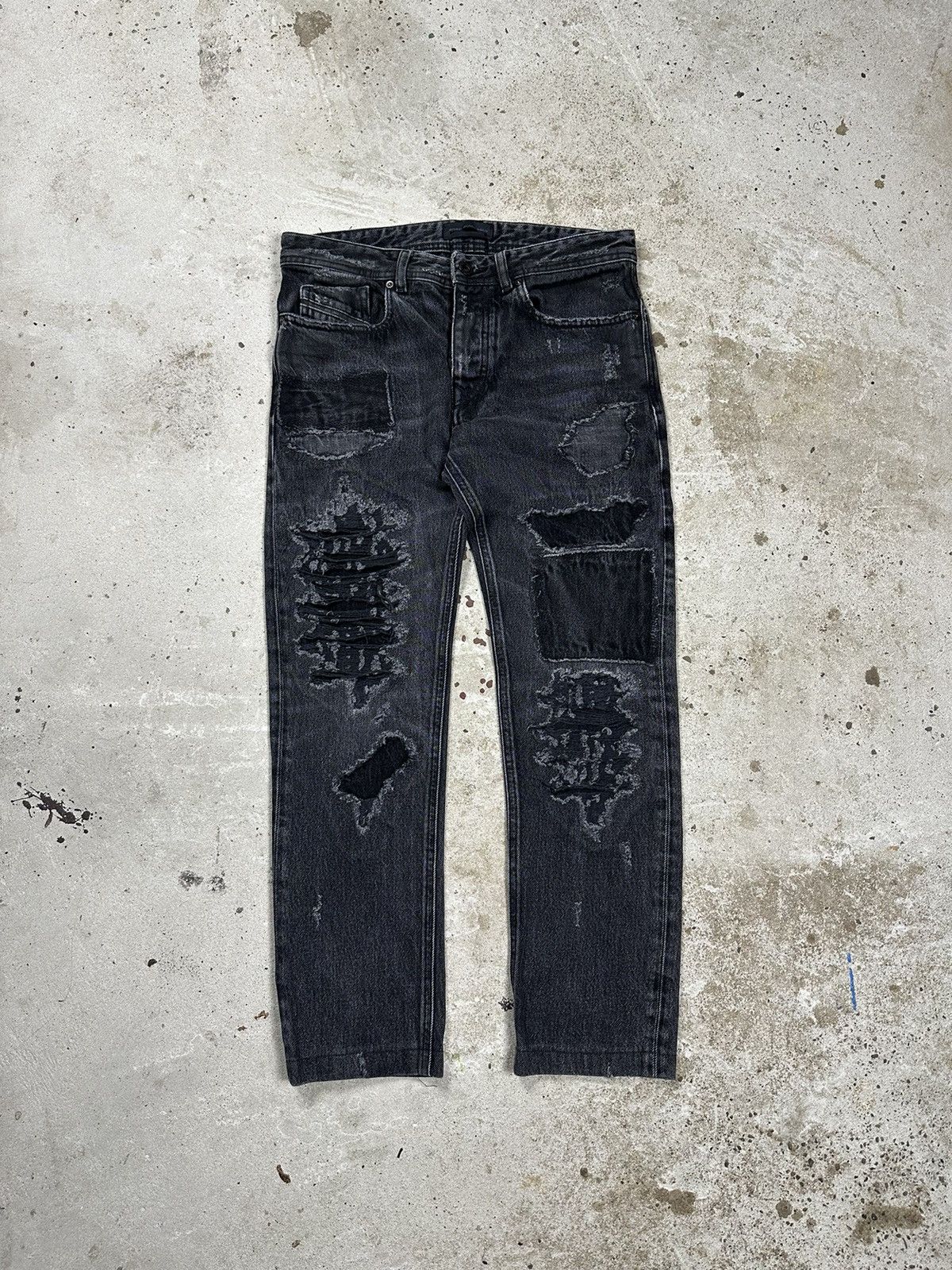 image of Archival Clothing x Diesel Black Gold Distressed Slim Type 2510 Denim Jeans, Men's (Size 30)