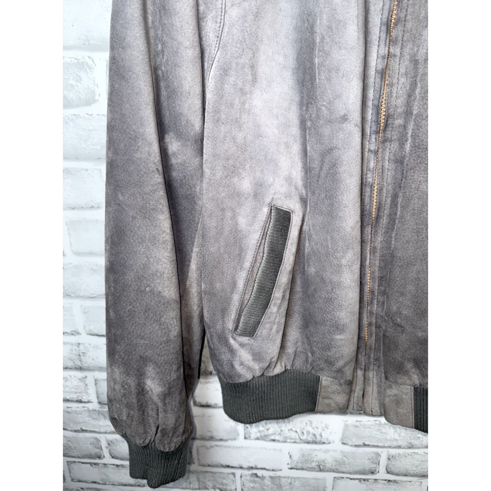 Vintage VTG Golden State Gray Leather Bomber Jacket Mens 42 Regular Size US XS / EU 42 / 0 - 5 Thumbnail