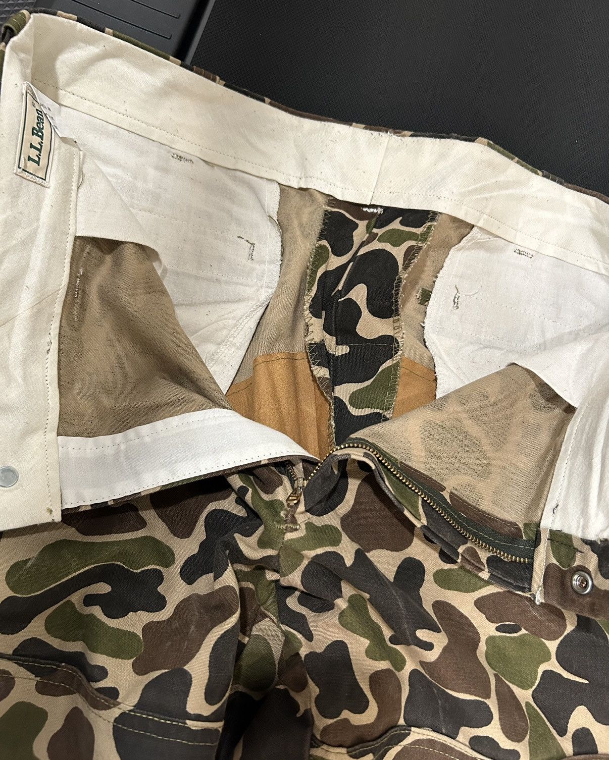 L.L. Bean Vtg LL bean made in usa duck camo hunting pants double knee Size US 37 - 4 Thumbnail