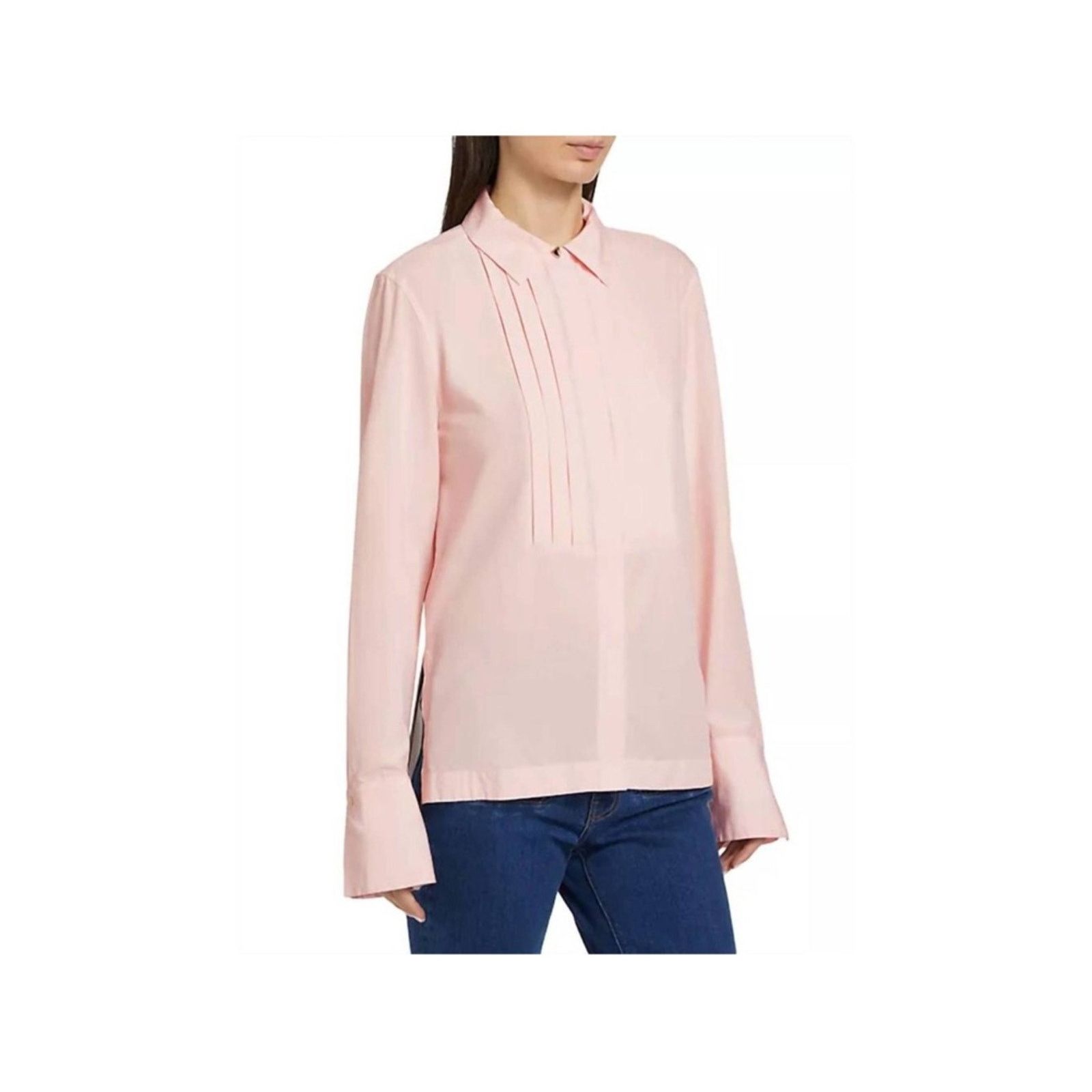 Derek Lam 10 Crosby Derek Lam 10 Crosby Valera Pleated Cotton-Blend Shirt Size M / US 6-8 / IT 42-44 - 4 Thumbnail
