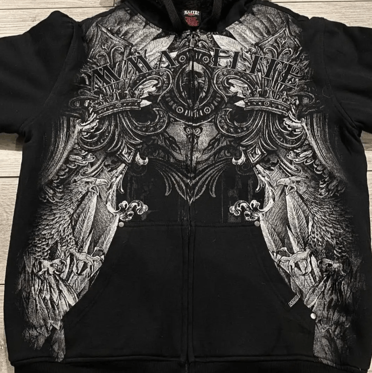 Japanese Brand Gothic Printed Zipper Hoodie Street Retro Size US L / EU 52-54 / 3 - 3 Thumbnail